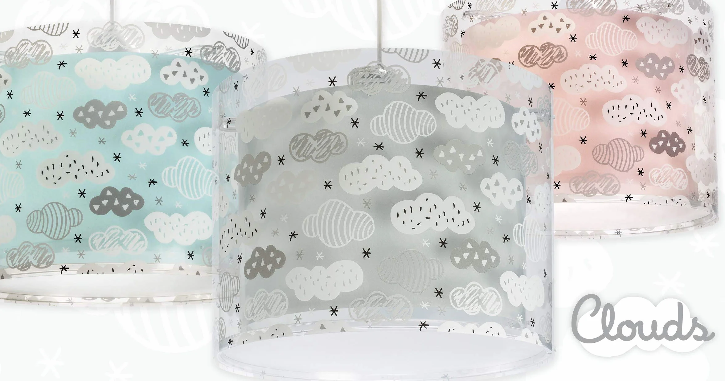 Lampa sufitowa wisząca Dalber Kids Pink Clouds