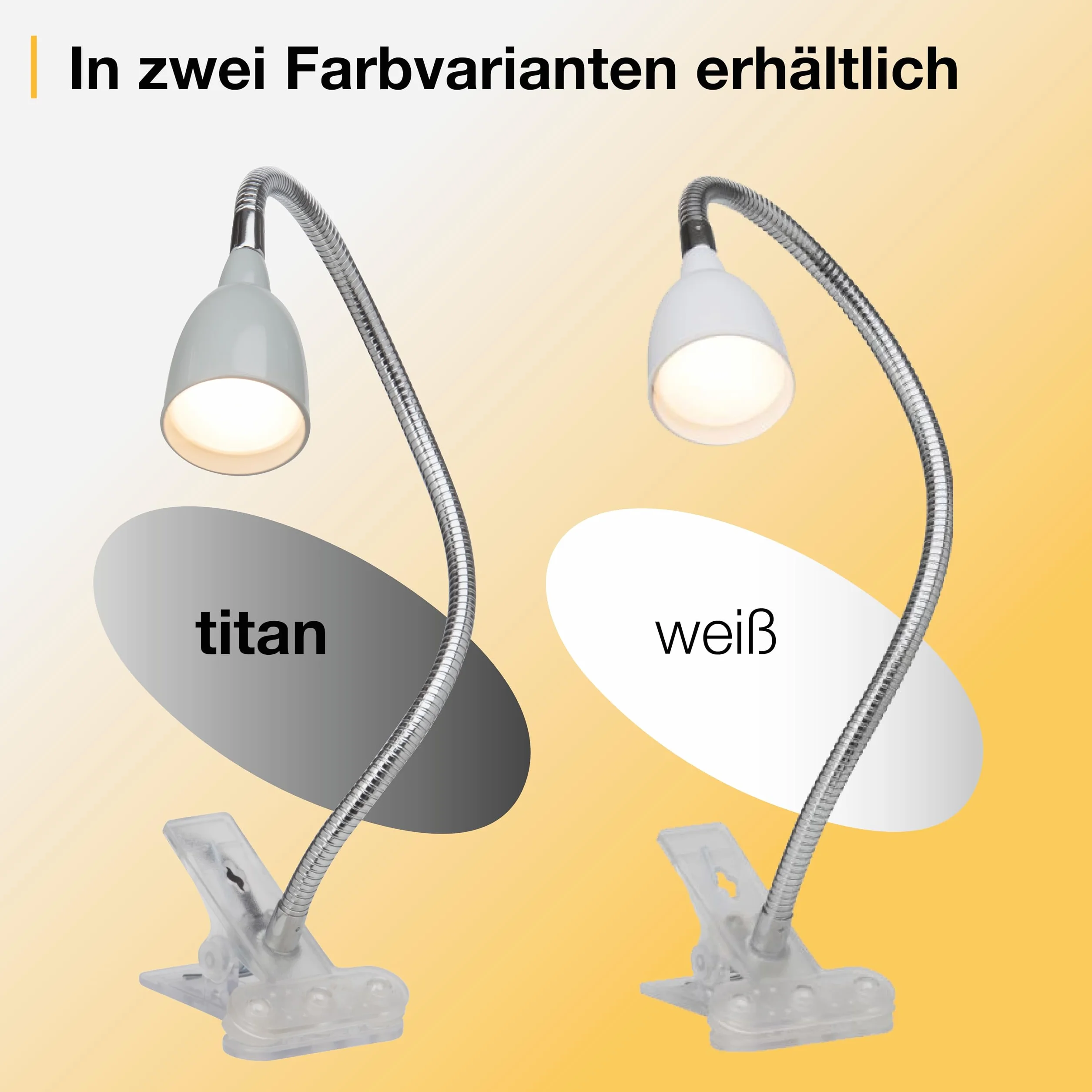 Brilliant Anthony LED lampa zaciskowa na biurko, 2,4 W, zintegrowana dioda LED, metal/tworzywo sztuczne, tytan G92936/11