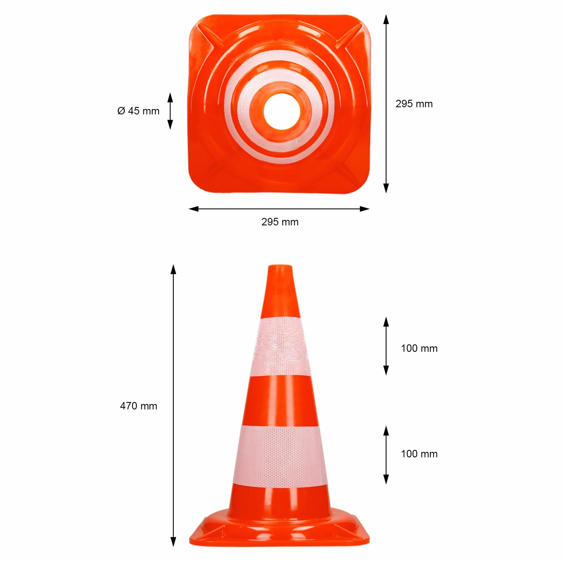 ECD Germany 10 sztuk Pachołek drogowy 50 cm - pomarańczowo-biały - Pachołki odblaskowe - Pachołek drogowy ostrzegawczy Pachołek drogowy Pachołek drogowy Pachołek znakujący Pachołek bezpieczeństwa