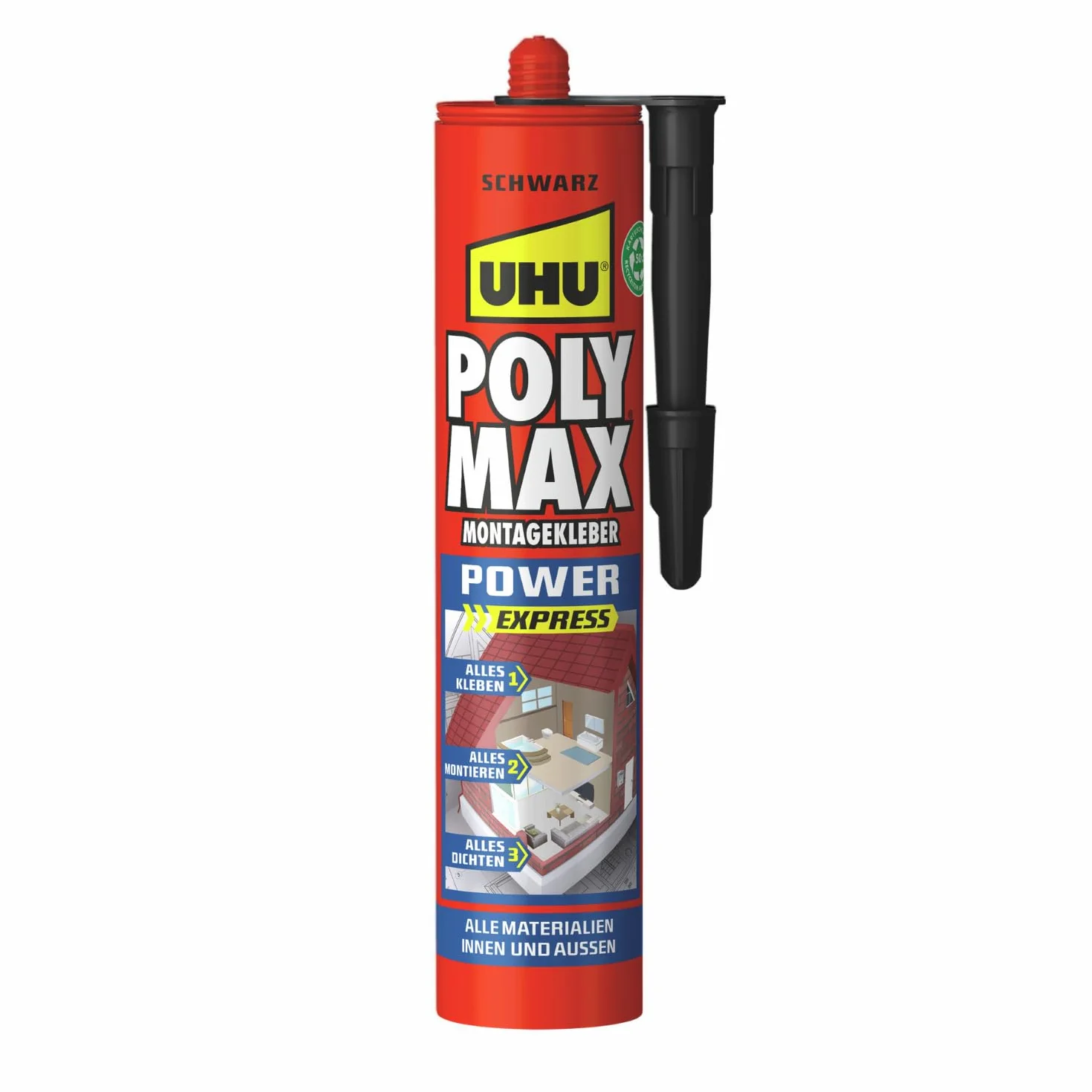 Uhu Poly Max Klej Montażowy, Czarny, 425 g