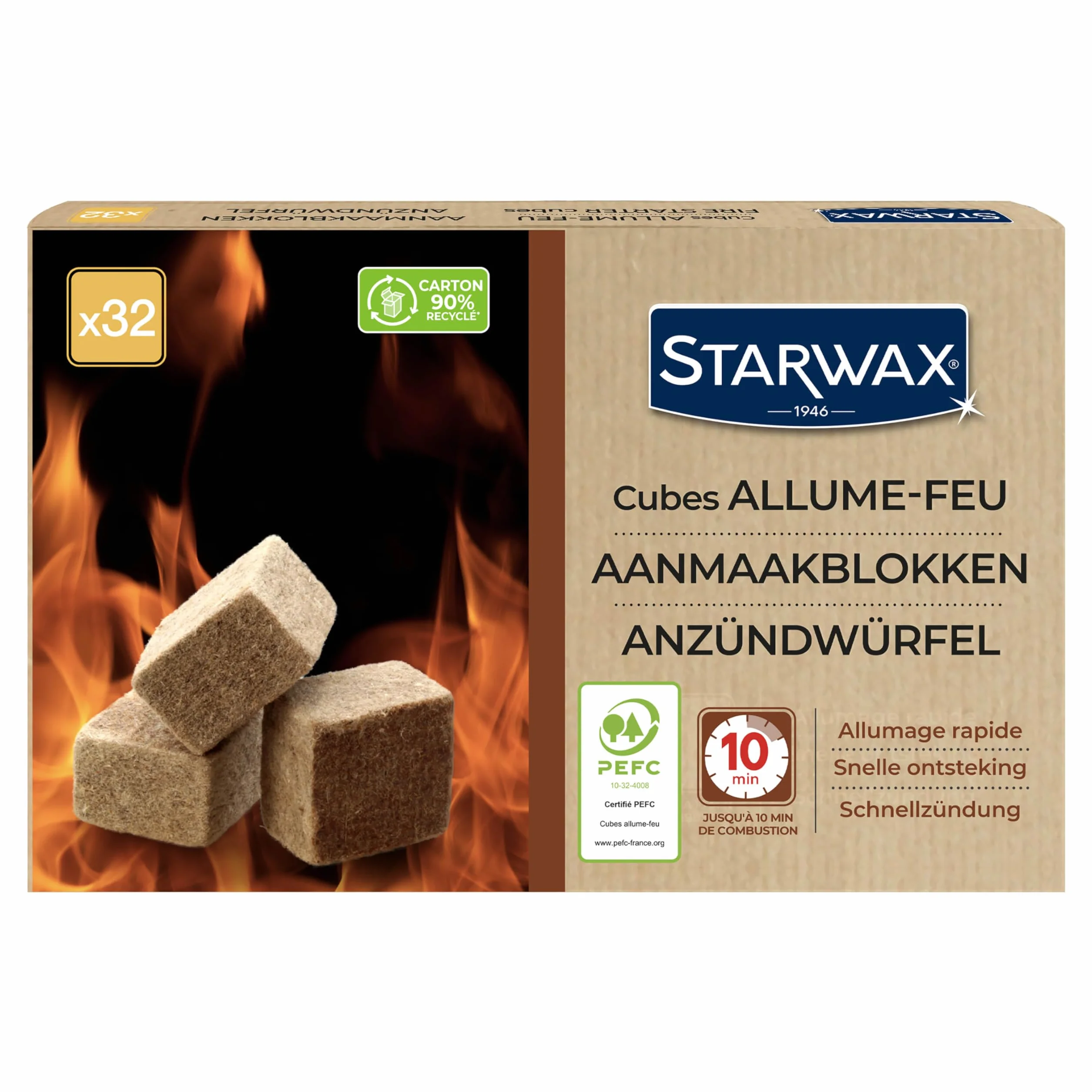 STARWAX Cubes Ałun feu PEFC X32
