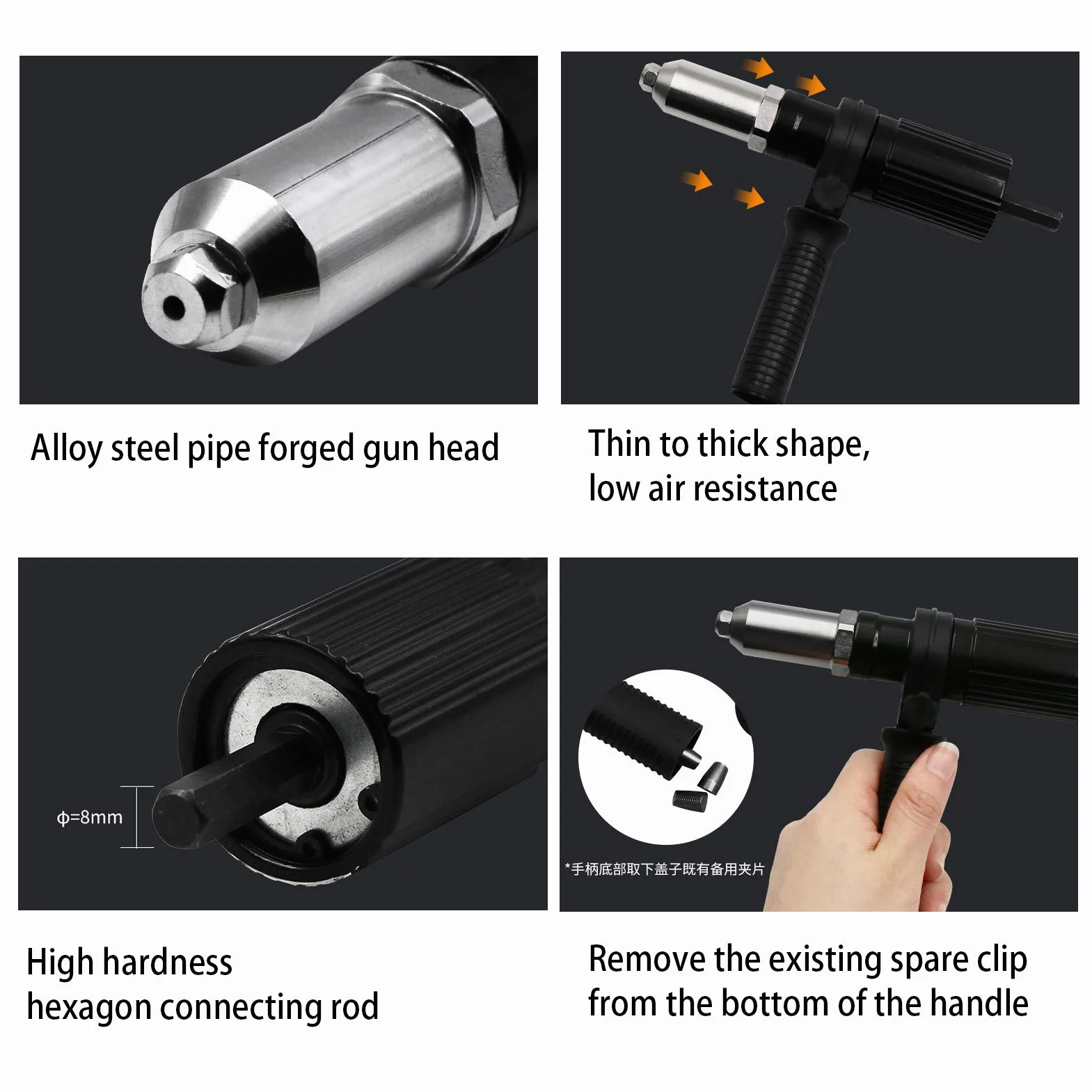 N/H Alldo elektryczny adapter do nitów zrywalnych, adapter do nitów zrywalnych, pistolet do nitów rdzeniowych, akcesoria do wkrętarek akumulatorowych i wiertarek