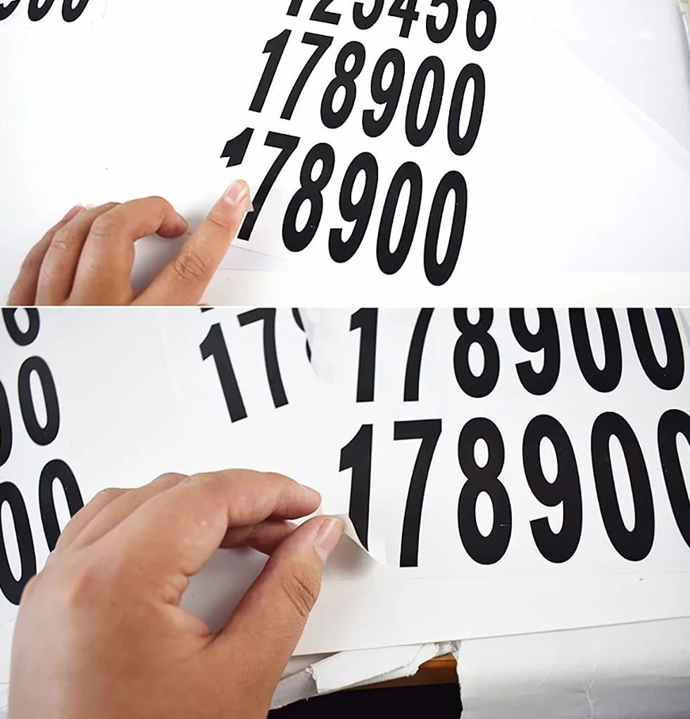 12 arkuszy numerów naklejki wodoodporne samoprzylepne winylowe naklejki numery skrzynki pocztowej, na znaki skrzynki pocztowe, drzwi, okno, klasę, miejsce zamieszkania