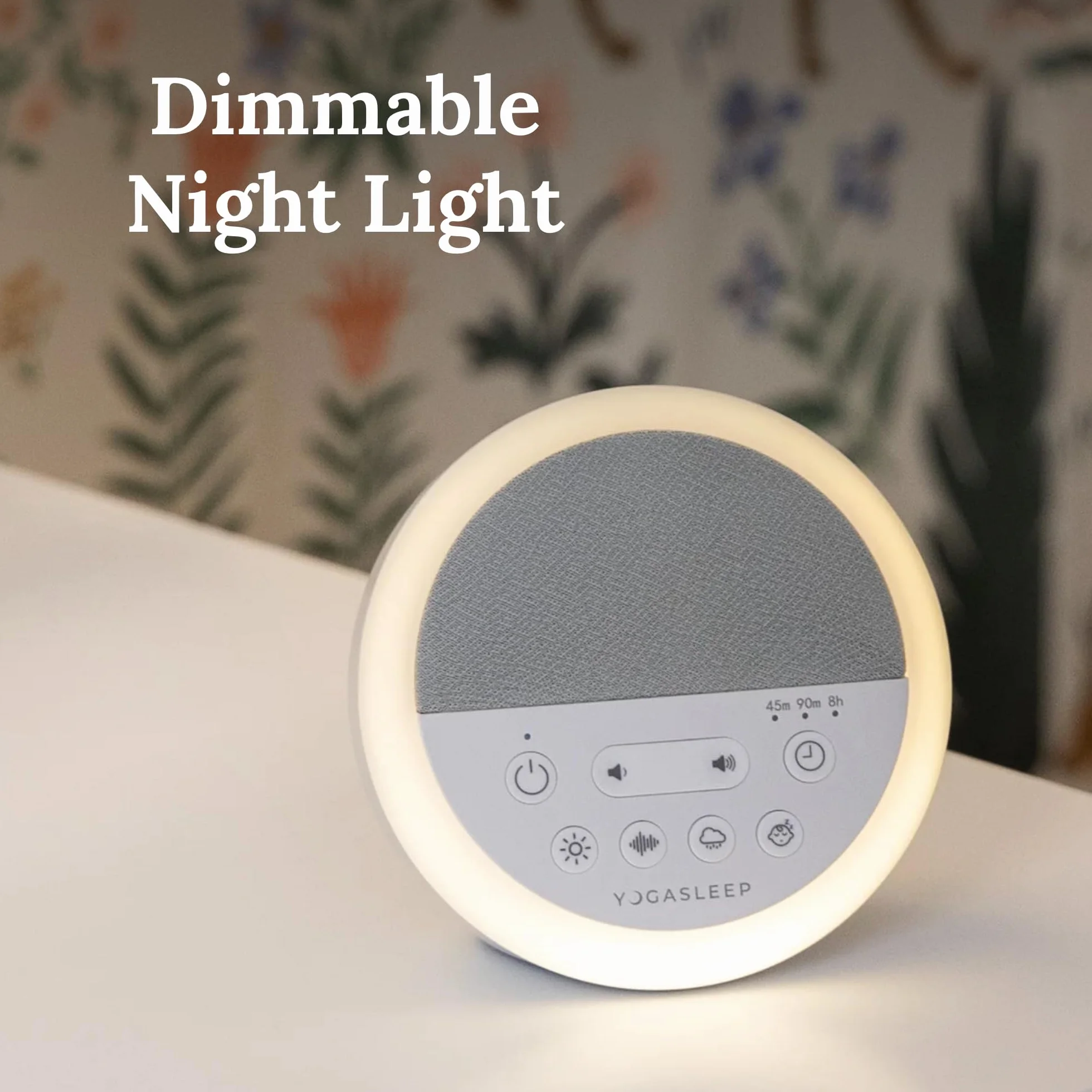 Yogasleep Nod White Noise Sound Machine z miękkim światłem nocnym i timerem snu, 20 opcji dźwięku, pomoc w zasypianiu