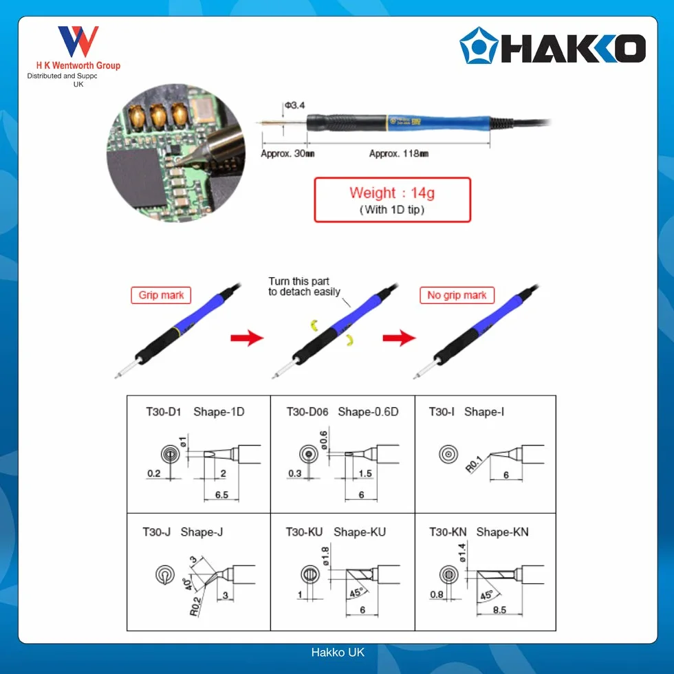 Hakko FM2032-51 mikrolutownica, niebieska
