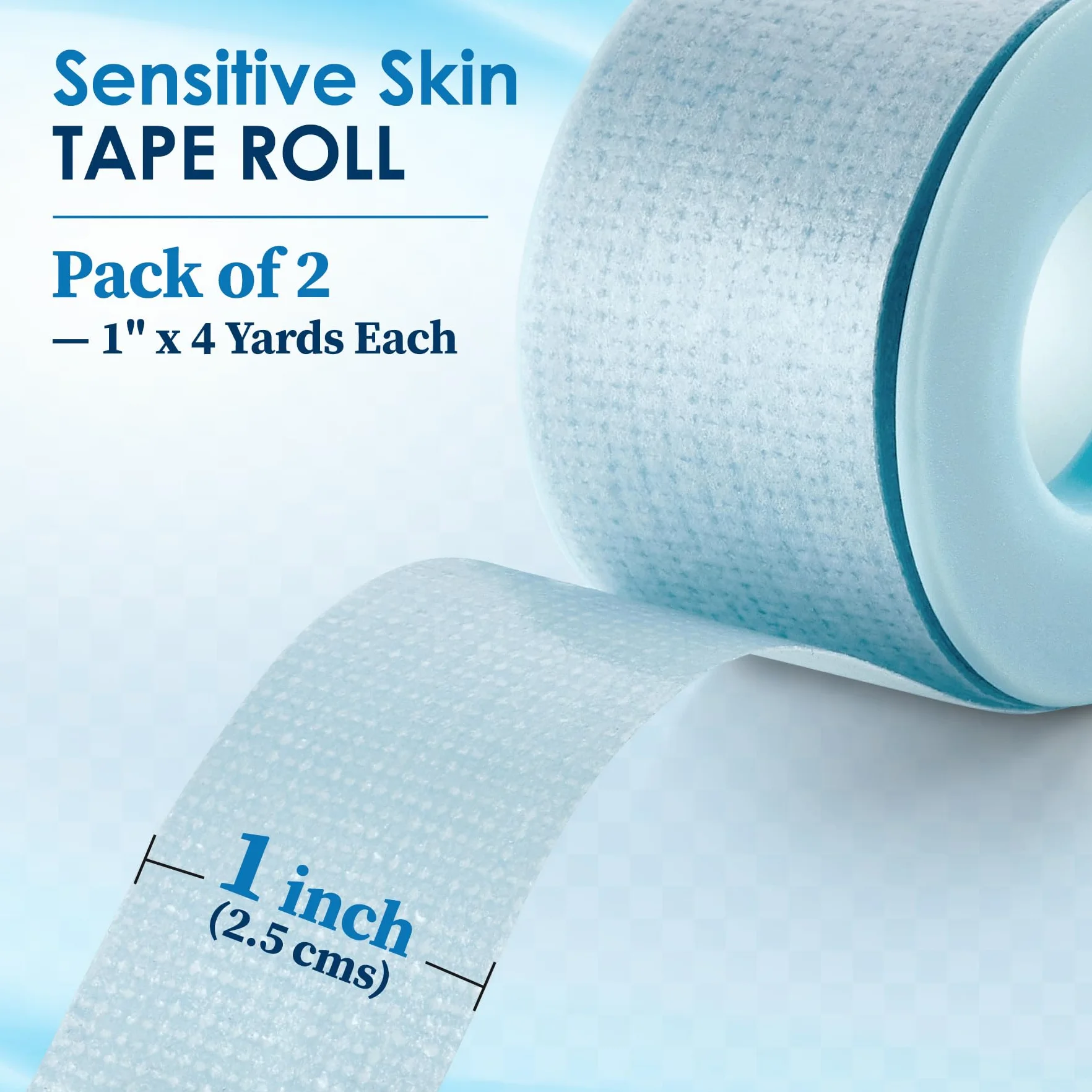 MEDca Sensitive Skin Low Trauma Tape Roll, 1 in x 4 yds, 2-Pack