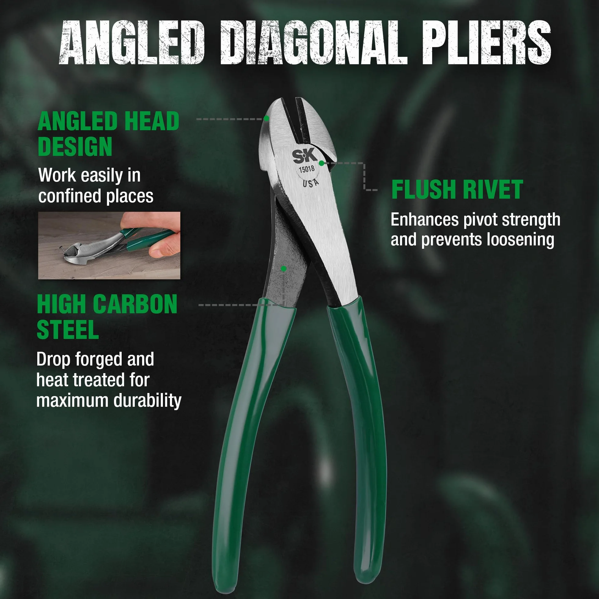 SK 17835 Plier Set– 5 Piece Joint Tongs Combination, Adjustable Cutters. General Purpose Power Hand Tool