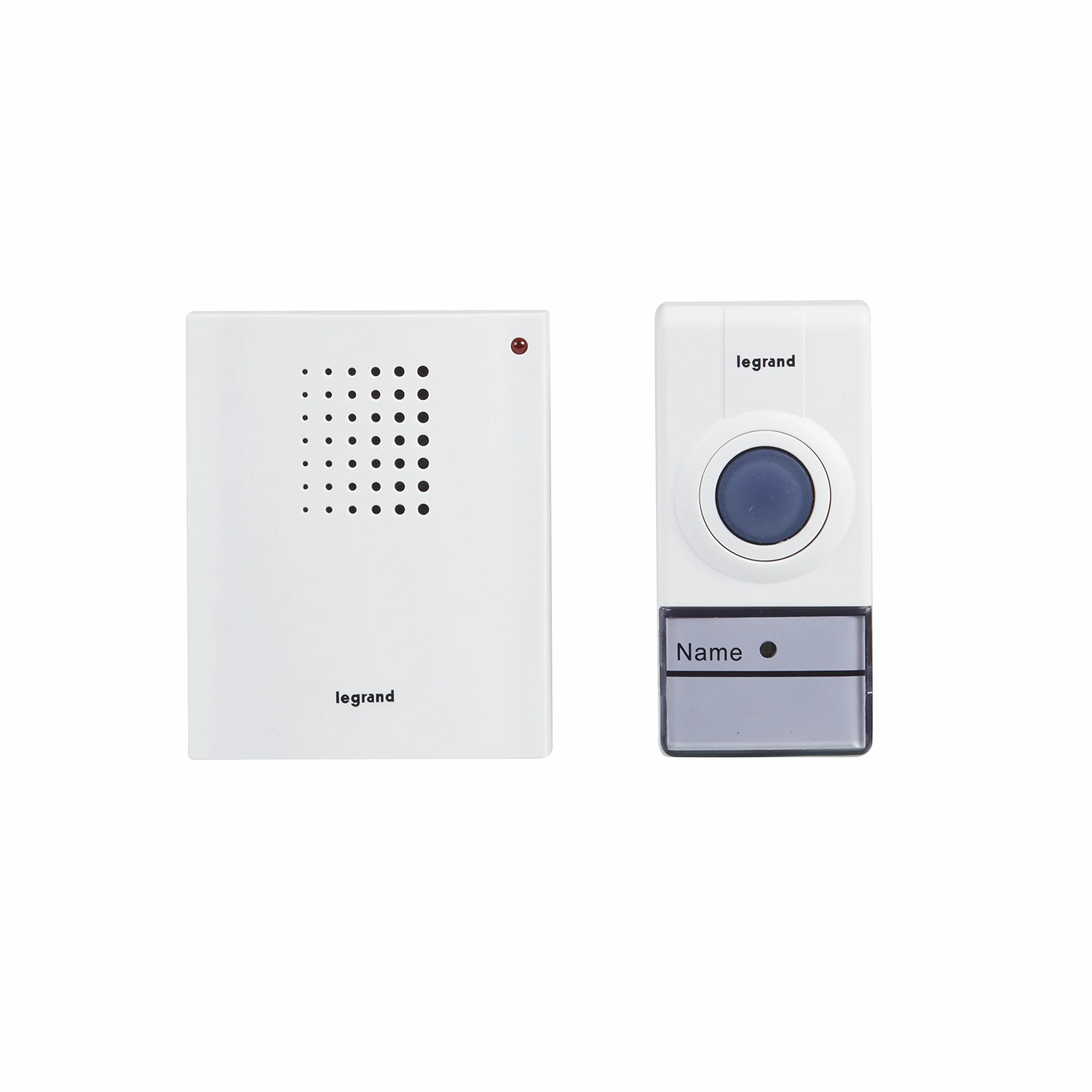 LEGRAND, 094250 zestaw bezprzewodowych dzwonków bezprzewodowych o zasięgu 50 m, 32 melodie, stopień ochrony IP44, dzwonek na baterie, 094250