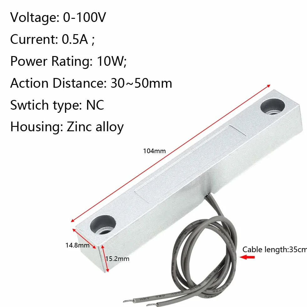 Gebildet Przewodowy Magnetyczny Kontaktron Do Drzwi Rolowanych Z 2 Przewodami Do Obwodu Magnesu W Pobliżu Obwodu, Magnesu Poza Obwodem Przerwania, Zastosowania Mc-58