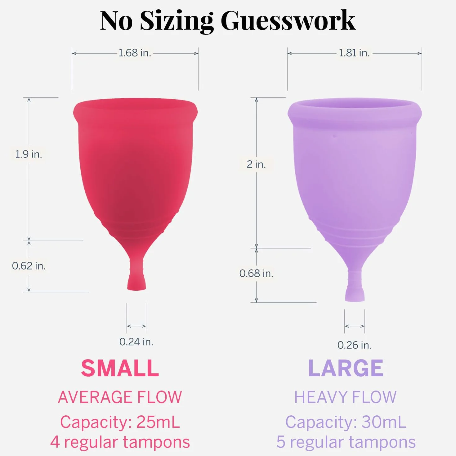 Menstrual Cup Bundle with Applicator - 100% Medical-Grade Silicone - Reusable Period Cup, 4 & 6 Tampon Capacity