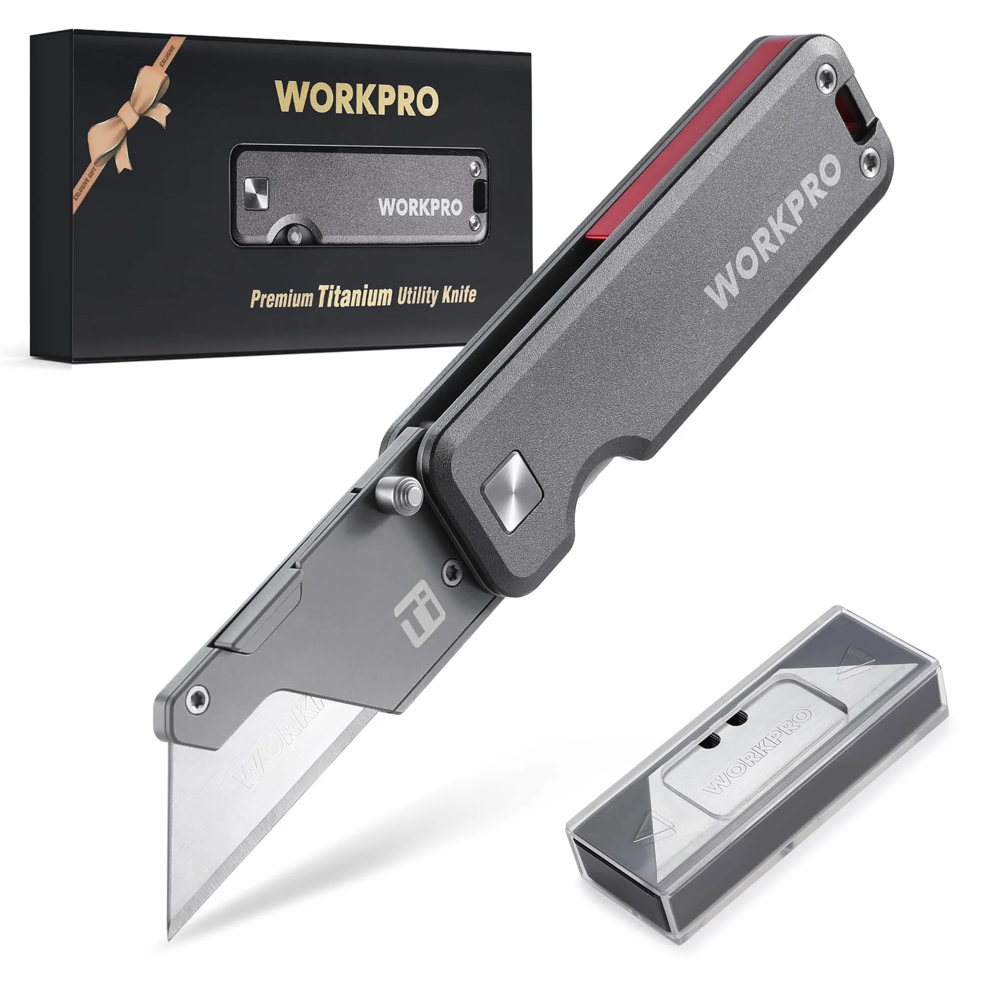 WORKPRO Titanium CNC nóż hobbystyczny z dodatkowymi 10 ostrzami, aluminiowym uchwytem