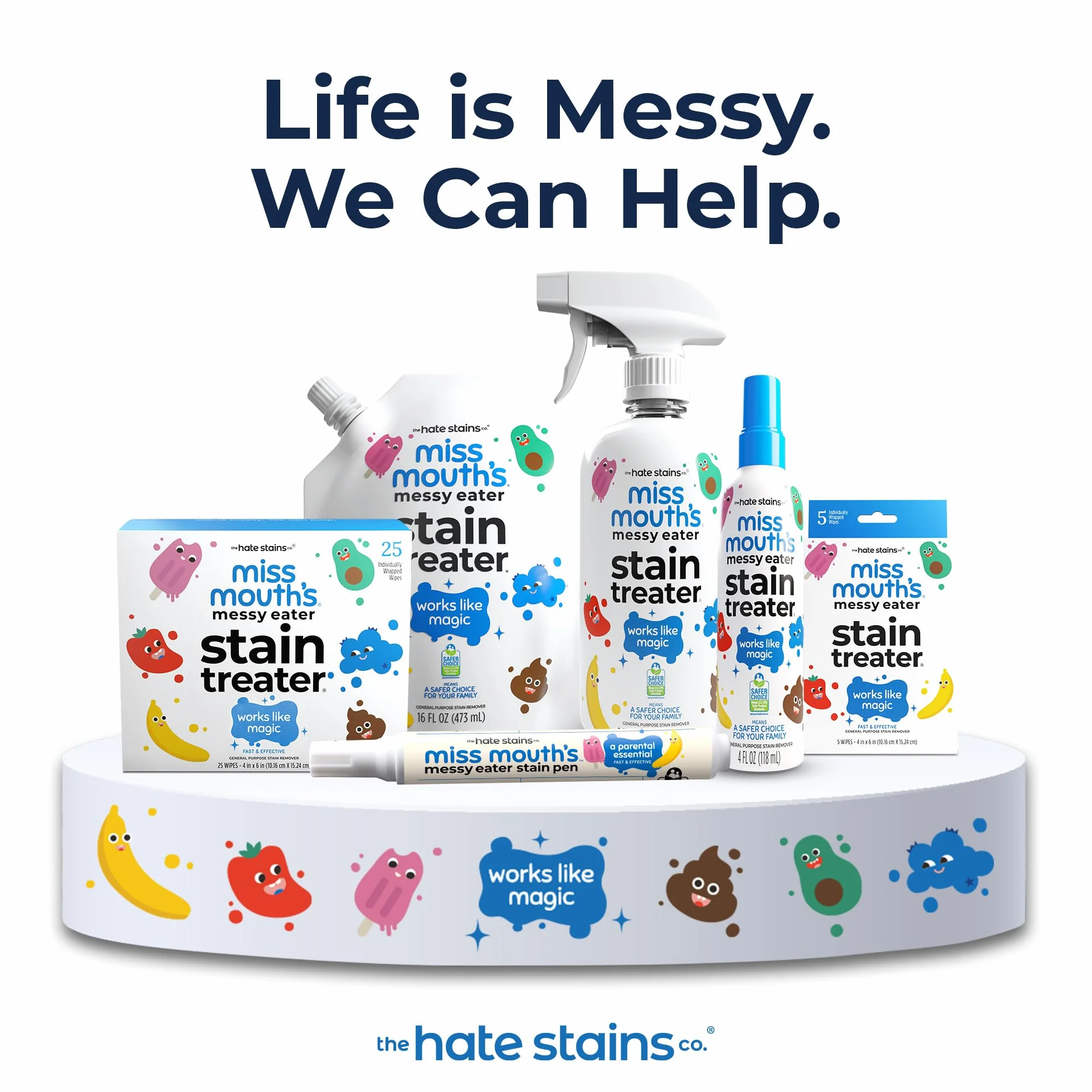 Miss Mouth's Hate Stains Co. Środek do usuwania plam z ubrań – nietoksyczny spray do usuwania plam z prania dla niemowląt i dzieci – środek do czyszczenia ubrań, tkanin, dywanów, 120 ml, 120 ml