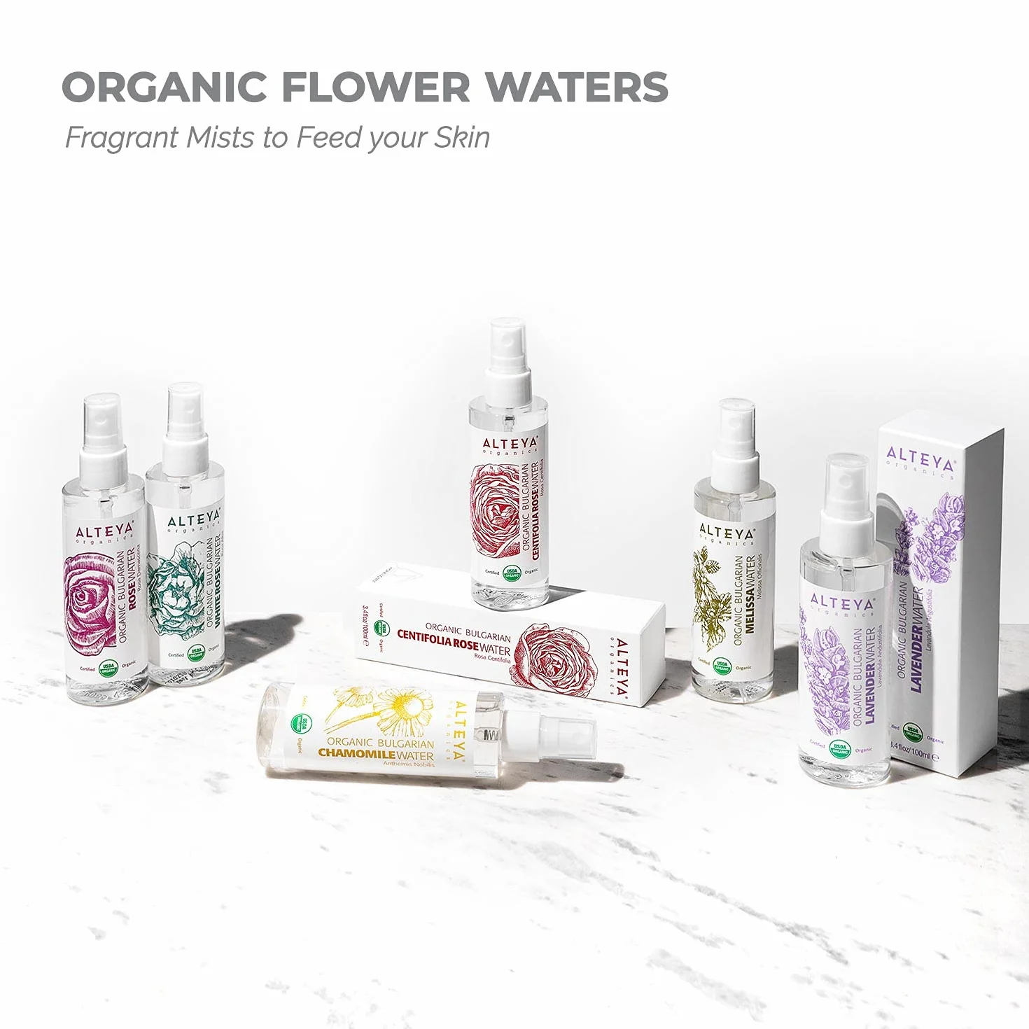 Alteya Bio woda różana w sprayu, 100 ml – 100% certyfikat USDA Organic, autentyczna, czysta naturalna woda kwiatowa z róży damasceńskiej, sprzedaż bezpośrednio od hodowcy róż Alteya Organics