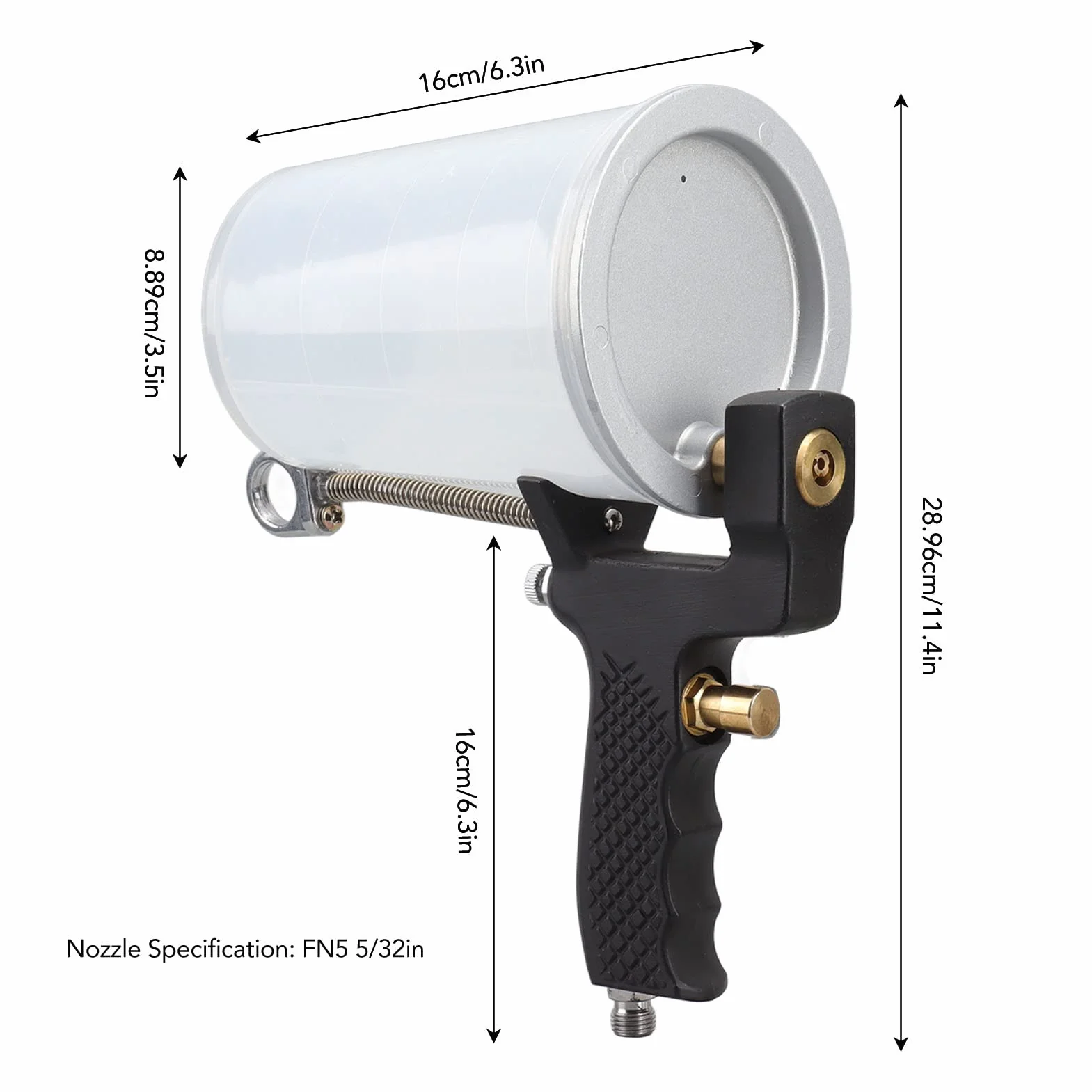 Kadimendium Pistolet Natryskowy do żelkotu Stal Stopowa Przenośny Rozpylacz żywicy 1000 Ml z dyszą FN5 5/32 Cala do Farb żelkotowych