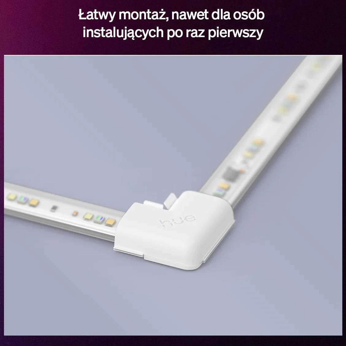 Hue Flux Corner Connector do taśm LED, Łącznik 90°, Elastyczny Montaż, 4-pak