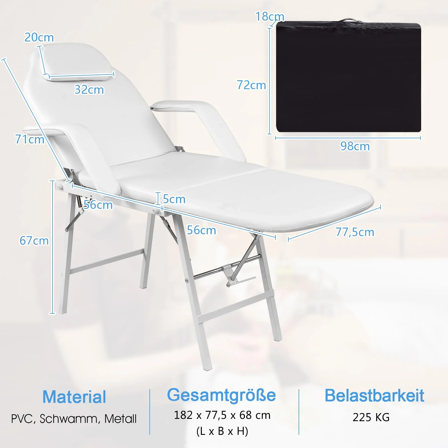 Goplus Stół do masażu, łóżko do masażu spa, składany, biały