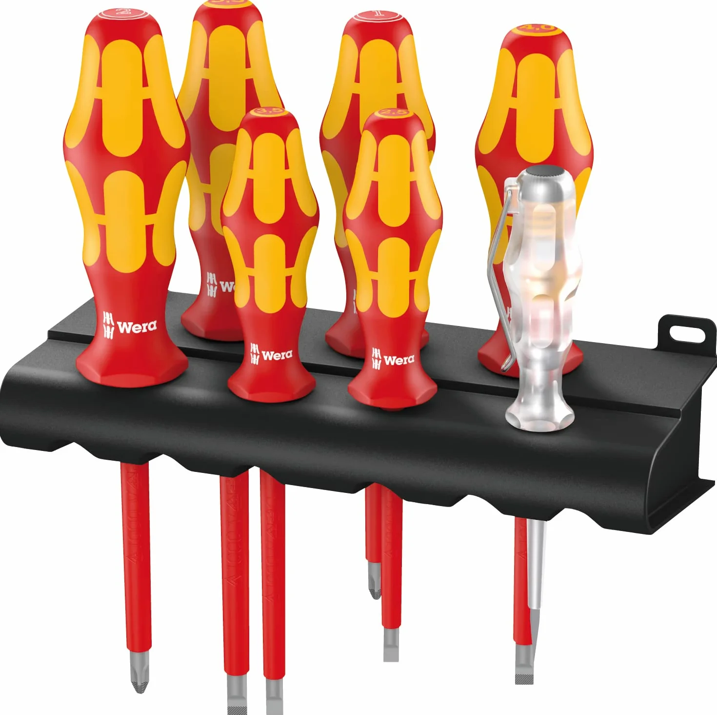 Wera 160 I/7 Rack Zestaw Wkrętaków, 6 sztuk, Czerwony/Żółty