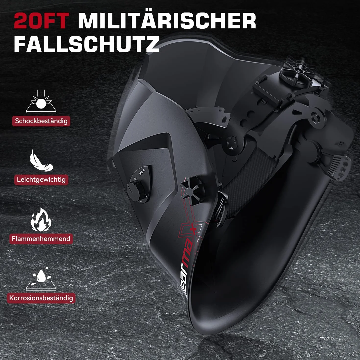 ARCCAPTAIN Kask spawalniczy Maska spawalnicza Automatyczne zaciemnienie do TIG MIG ARC, 1/1/1/1 Najwyższa przejrzystość optyczna, Ultra-lekki kask spawalniczy Automatyczne zaciemnienie