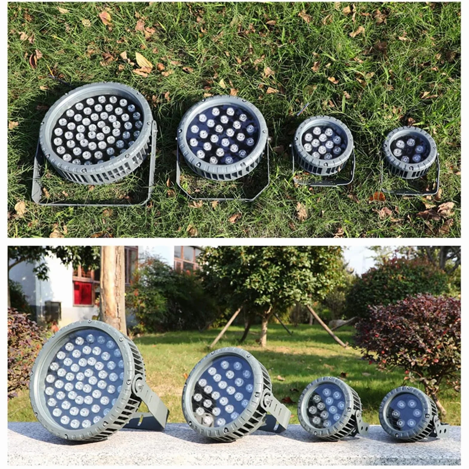 Reflektor obrotowy - wiązka LED 270°, zewnętrzna dekoracyjna okrągła lampa 111-240 V, wodoodporna IP65, oświetlenie drzewa parkowego, do ogrodu, trawnika, podwórka, willi, ścieżki, oświetlenia