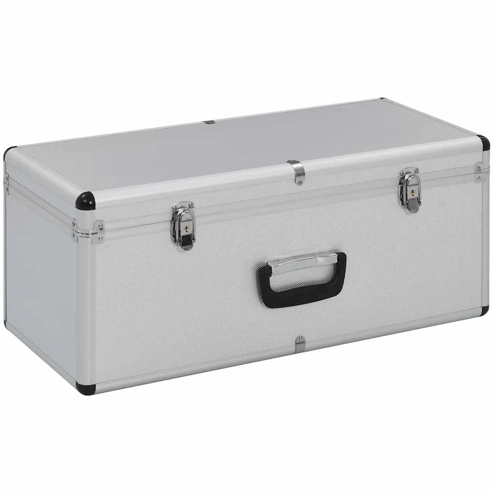 vidaXL Skrzynie do przechowywania, 2 szt., srebrne, aluminiowe