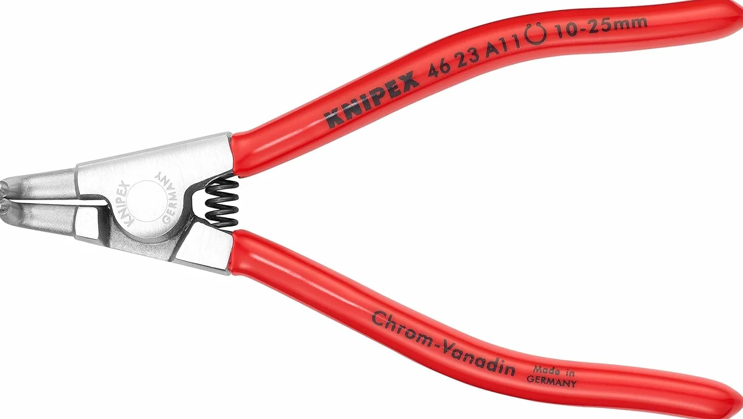 KNIPEX Szczypce do pierścieni osadczych sprężynujących do montażu pierścieni zewnętrznych na wałach chromowany z tworzywa sztucznego, 46 23 A11