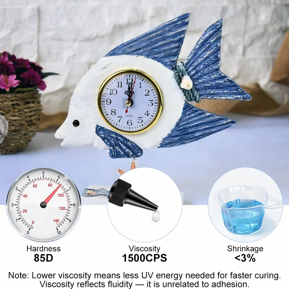 AOOWU Żywica UV z lampą, 50 g klej UV żywica epoksydowa z latarką wielokrotnego ładowania, zestaw żywicy UV 395 nm, szybkie utwardzanie w 5 sekund, do biżuterii, szkła, tworzywa sztucznego i żywicy
