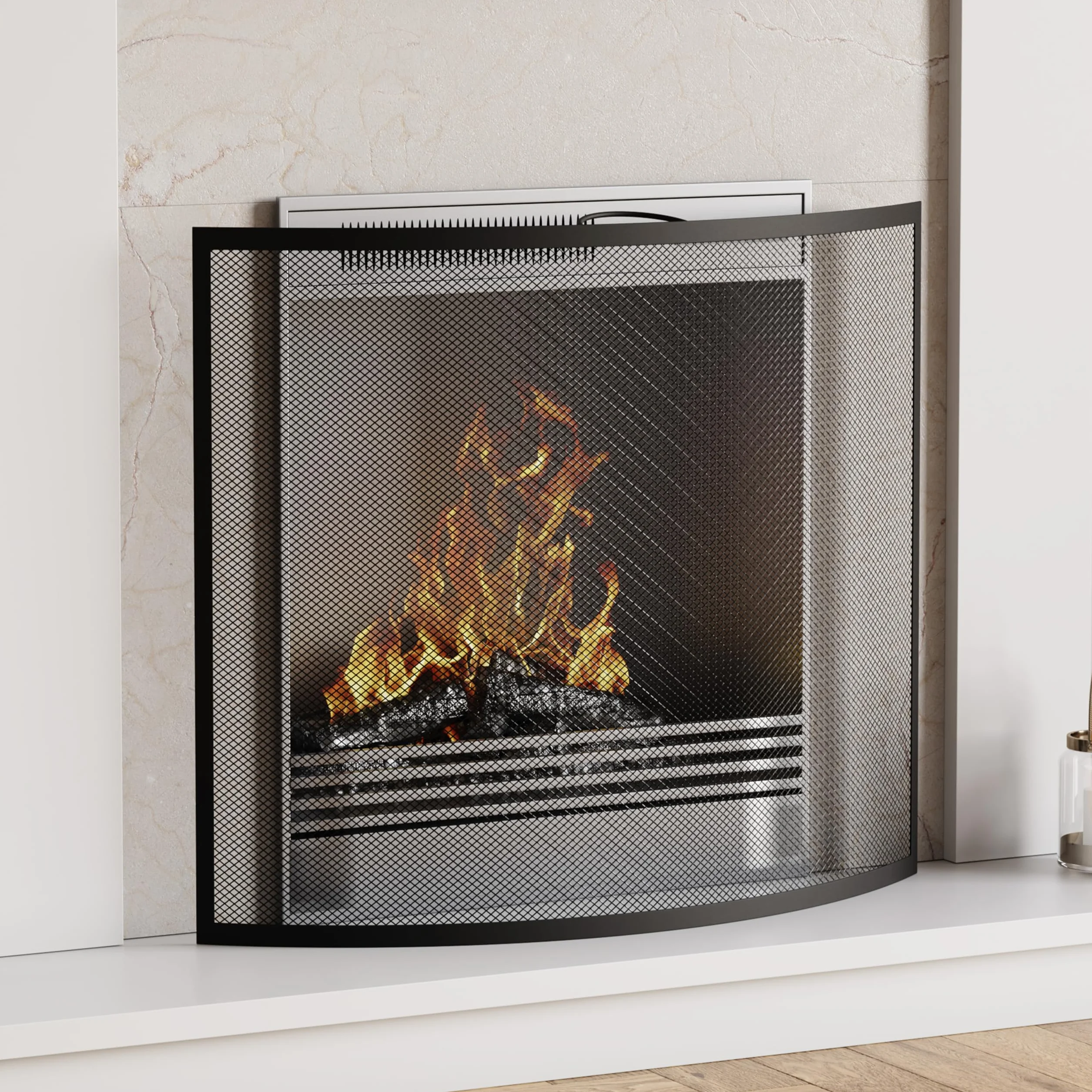 Fire Vida Buckton osłona przeciwpożarowa, metal, czarny