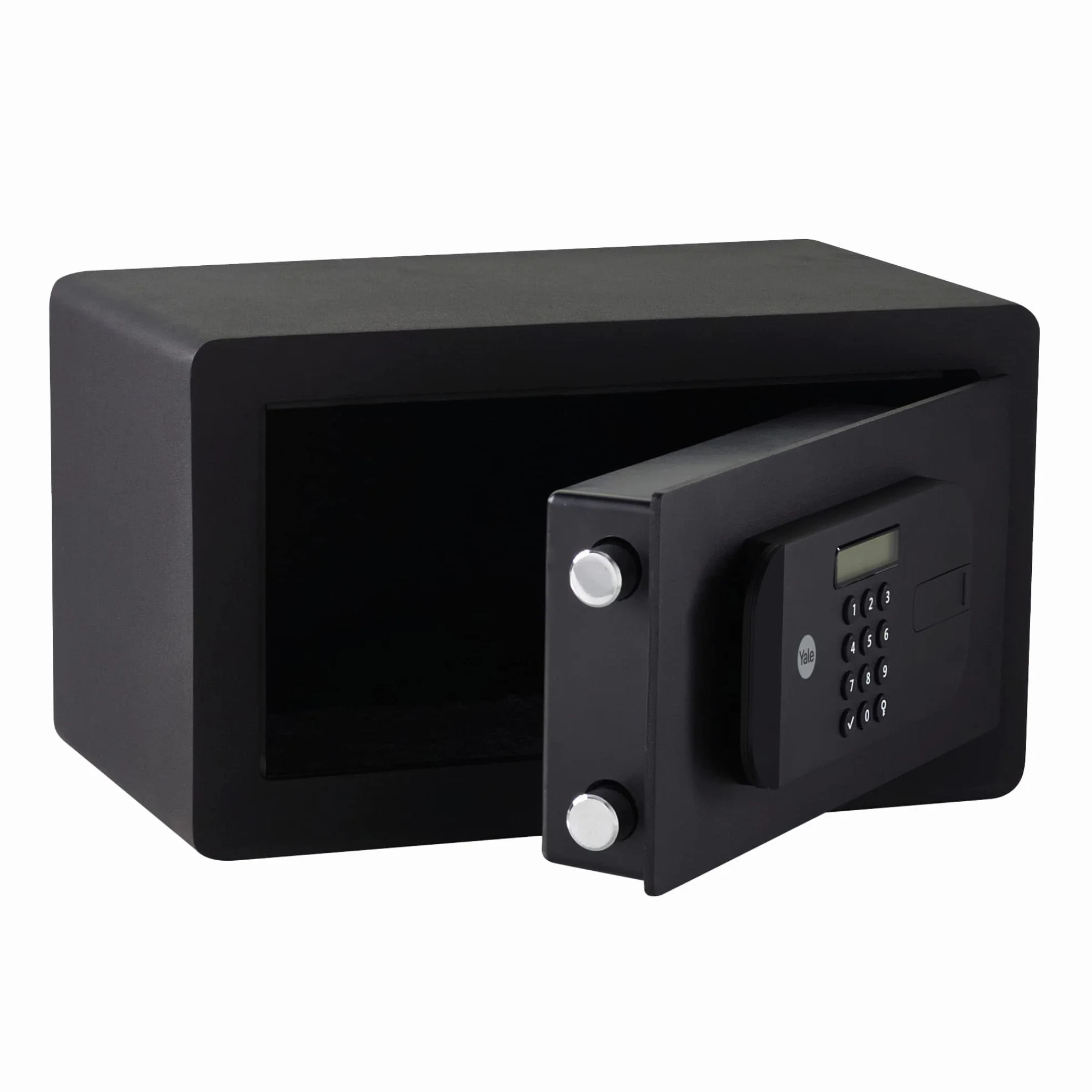 Yale YSEB/200/EB1 Sejf o Wysokim Poziomie Bezpieczeństwa Mały, Sejf Domowy i Biurowy, Wyświetlacz LCD, Wycinane Laserowo Drzwi, 35x20x20 cm (dł. x szer. x wys.), czarny