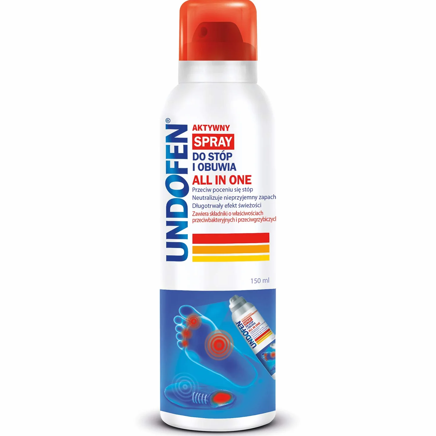 Undofen Aktywny Spray Do Stóp I Obuwia All In One Przeciwgrzybiczny 150 ml
