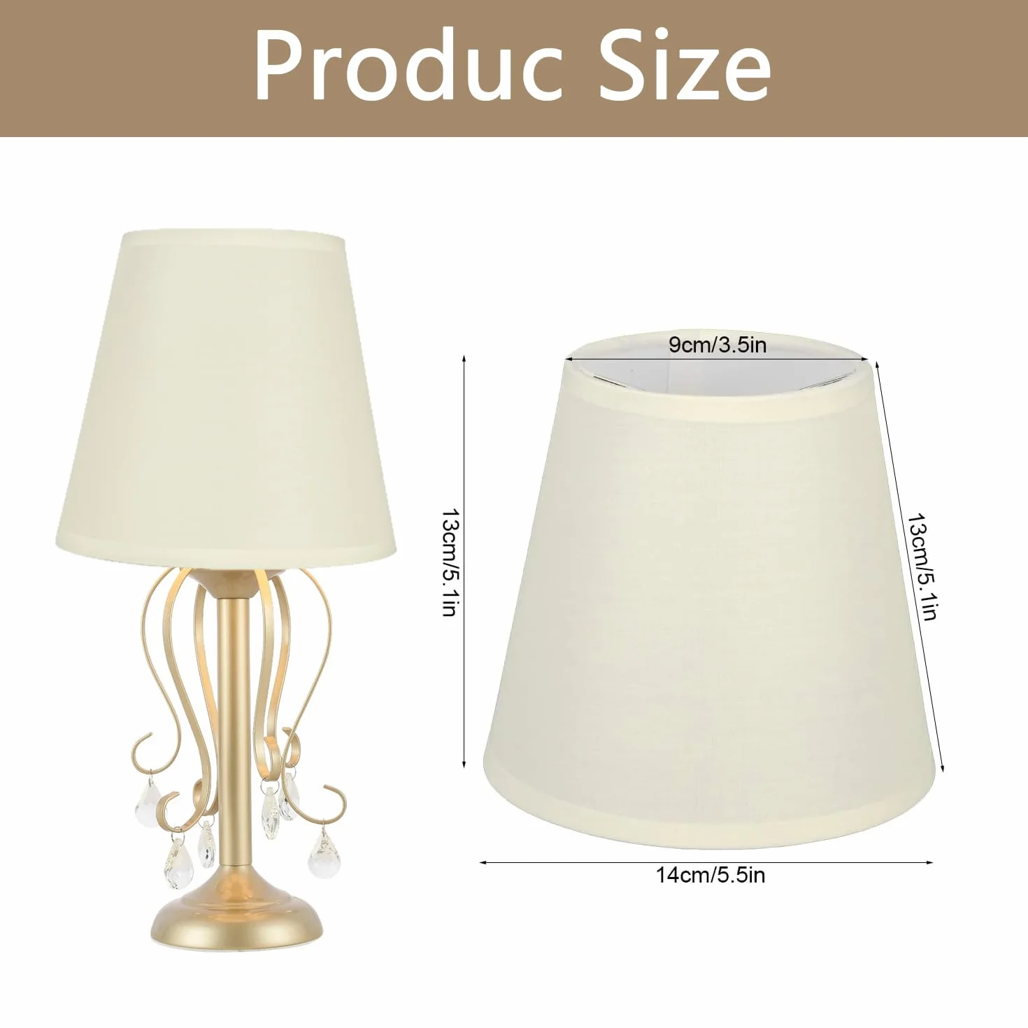 6 sztuk żyrandol abażur, nowoczesny domowy E14 abażur z klipsem z tkaniny Mały abażur, kremowy klosz Droplight klosz do lampy