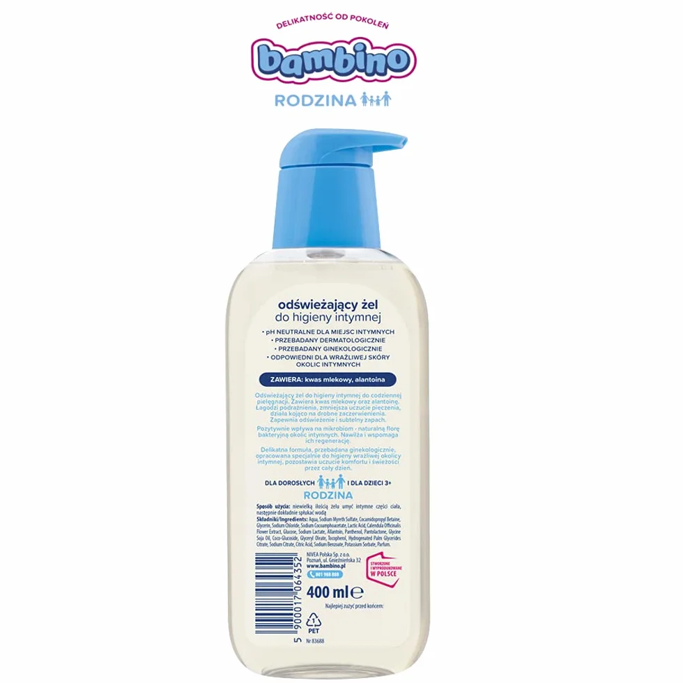 Bambino Odświeżający żel do higieny intymnej hiperdelikatny 400 ml