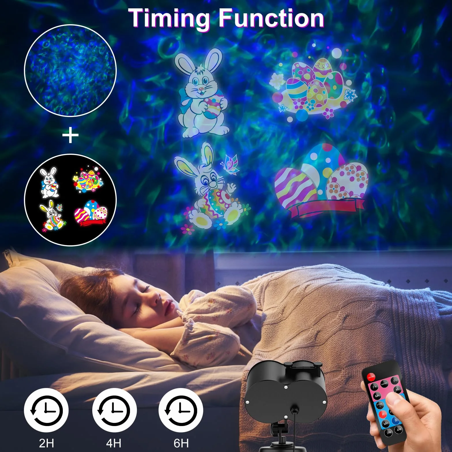 YAZEKY Świąteczne światła projektora, wodoodporna lampa projektora LED z pilotem, zewnętrzne oświetlenie projektora do wnętrz bożonarodzeniowych 12 wzorów dekoracji