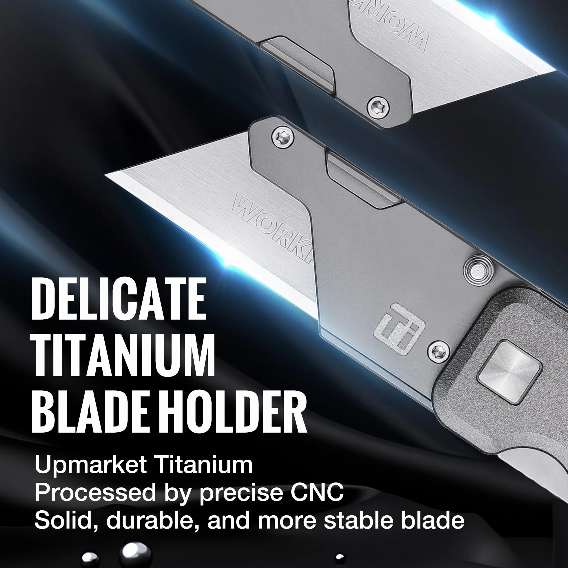 WORKPRO Titanium CNC nóż hobbystyczny z dodatkowymi 10 ostrzami, aluminiowym uchwytem
