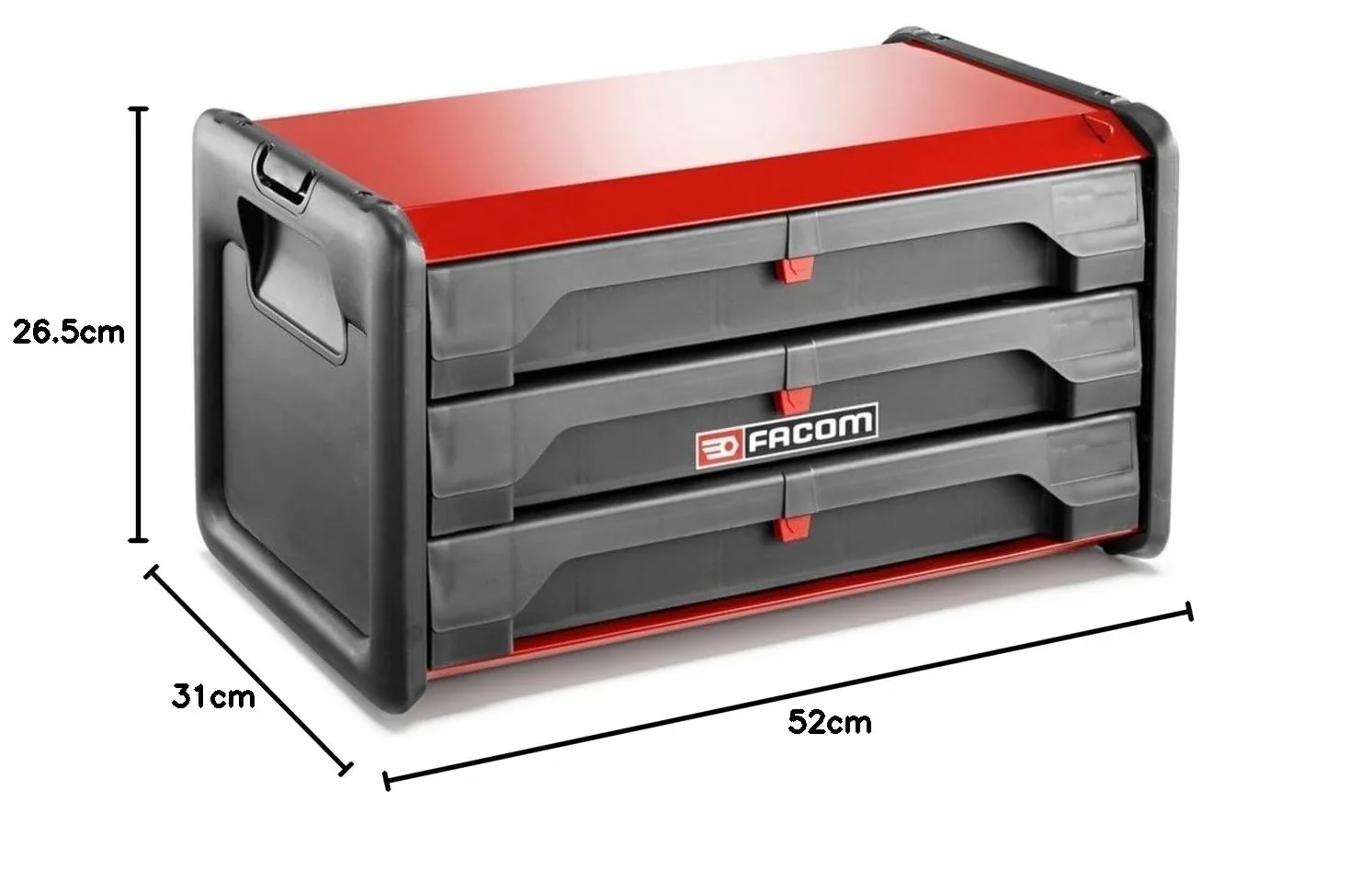Facom BT.203 – Dwumateriałowa skrzynka narzędziowa, 3 szuflady
