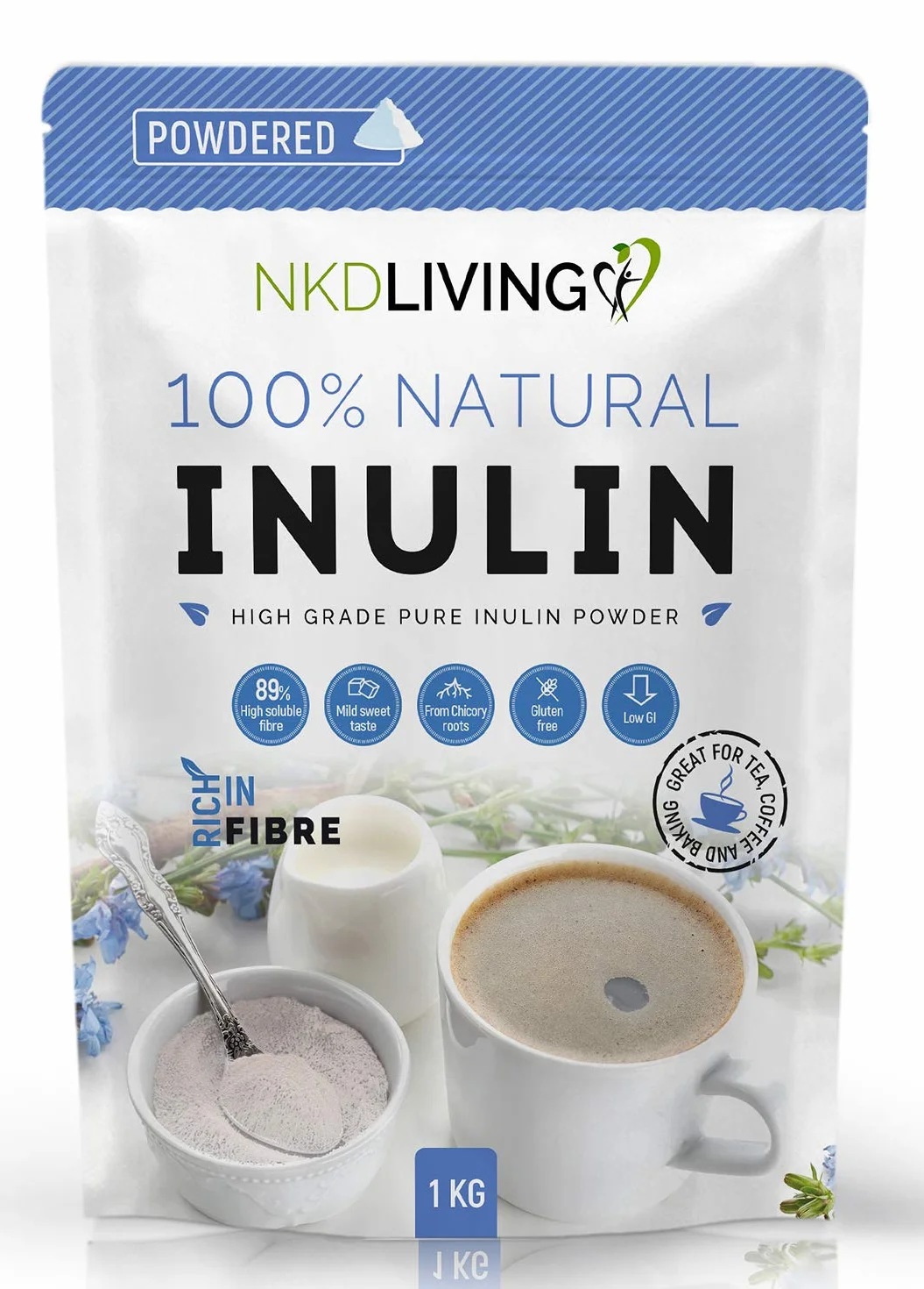 NKD Living Inulina prebiotyczny proszek włóknisty 1 kg suplement z UE