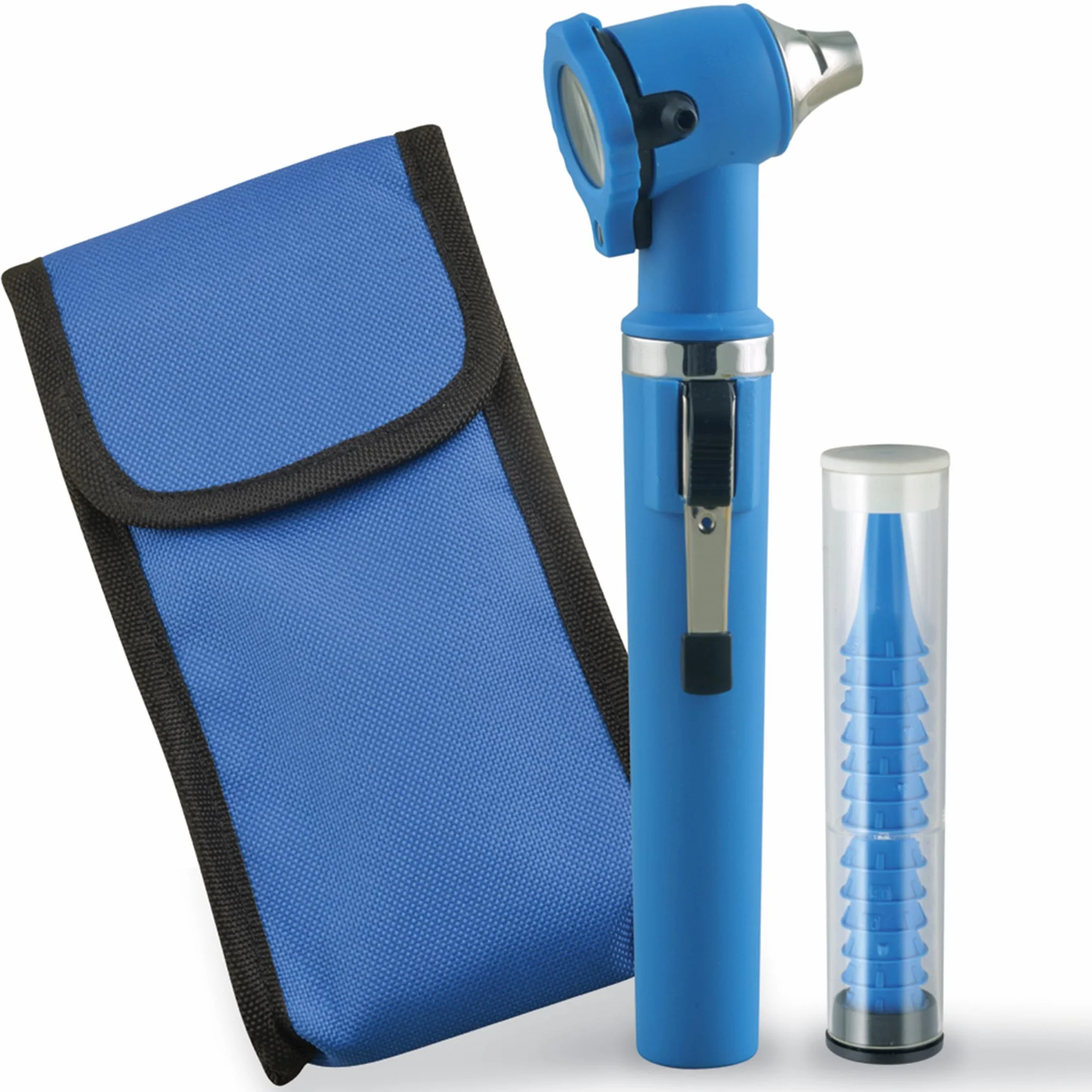 Gima - Gimalux Fibre Optic Otoscope, profesjonalny plastik, lekki, trwały i wolny od lateksu, niebieski, 31521
