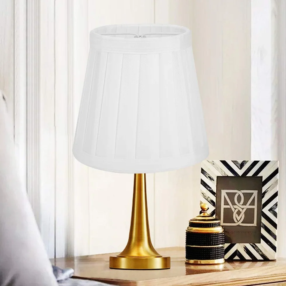Biały nowoczesny abażur E14 Clip on Fabric klosz żyrandola ścienny wiszący dekoracja wnętrz