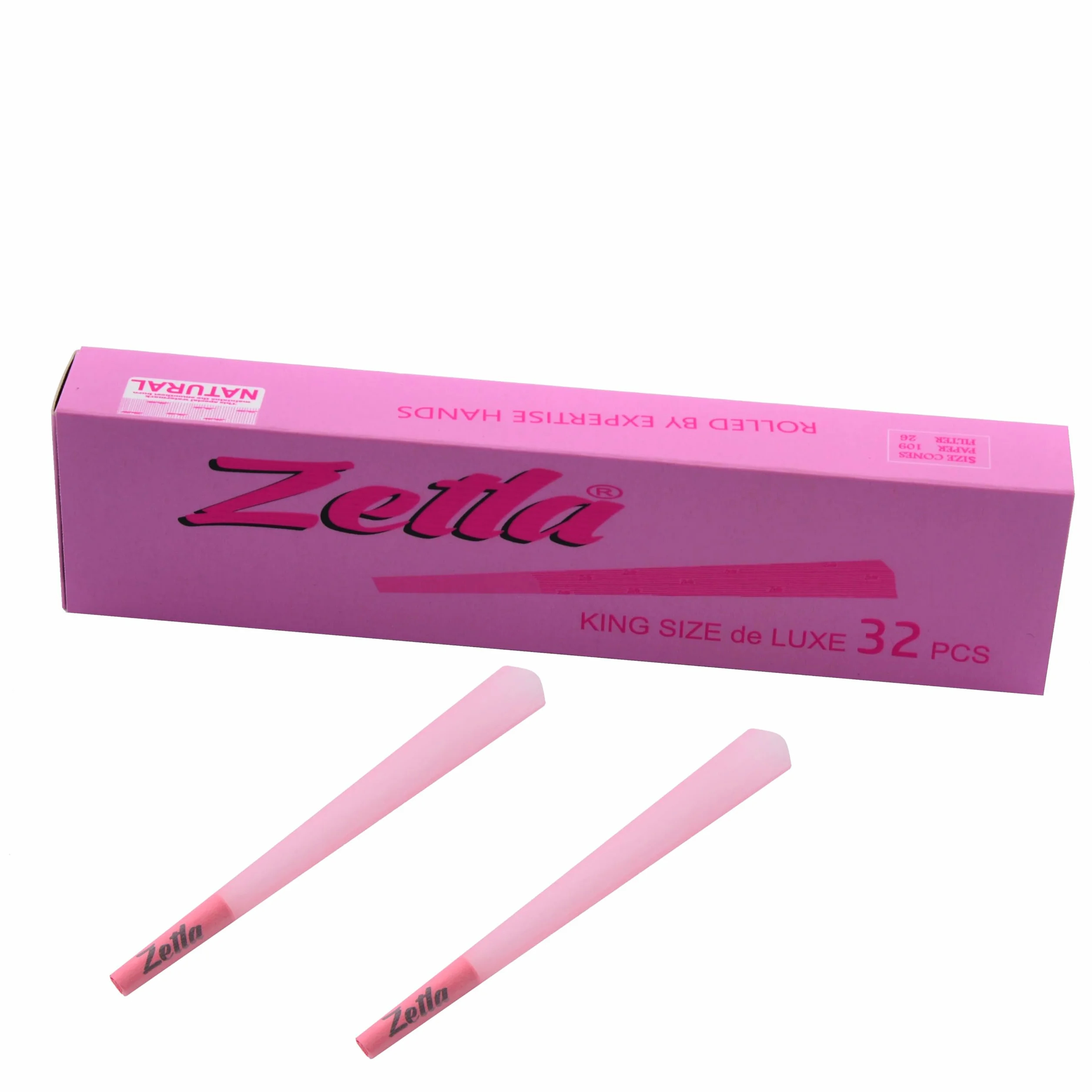 Zetla 32 Cones Pink King Size wstępnie skręcone stożkowe tuby z filtrem 109 x 26 mm Joint Cones papierowe