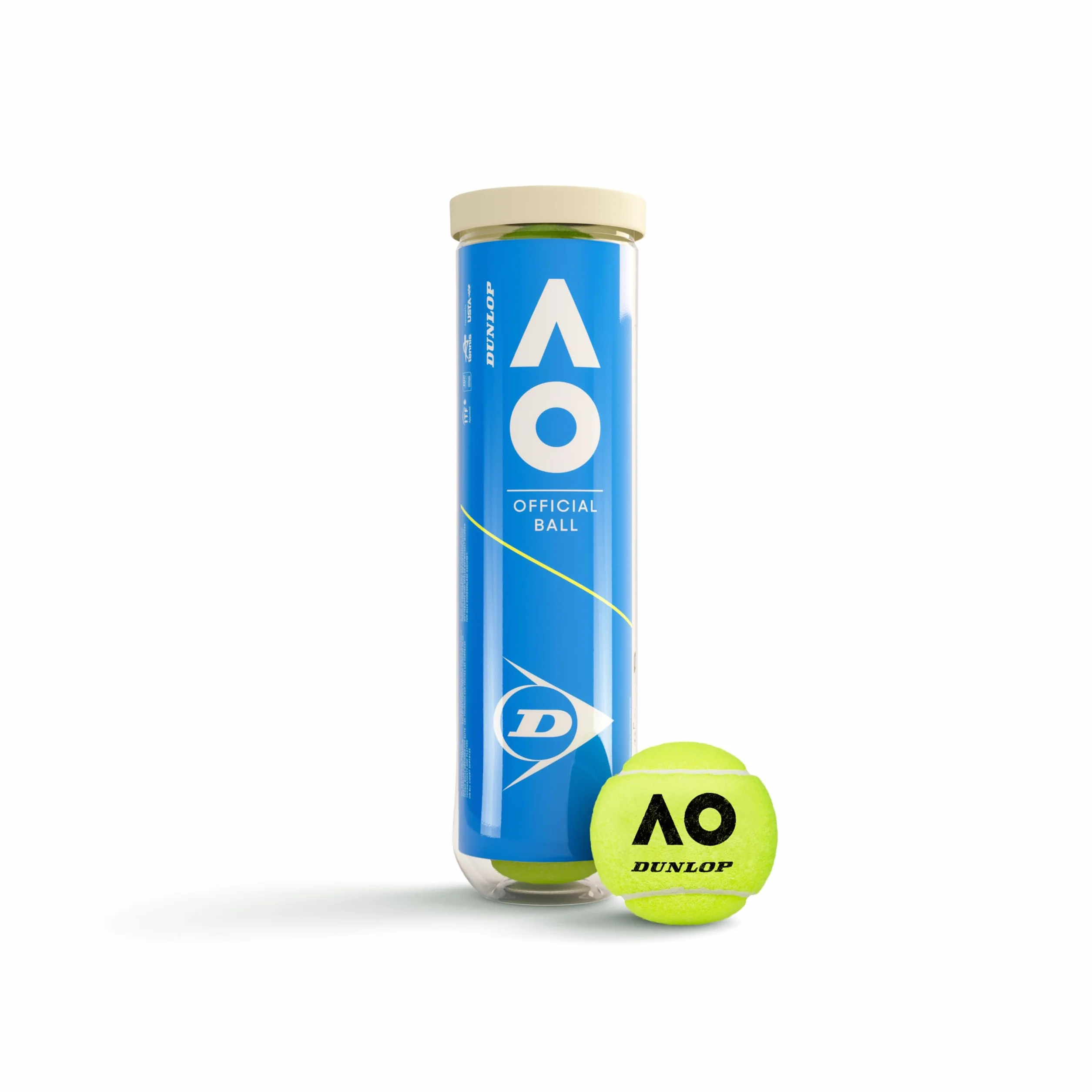 Dunlop Uniseks D Tb Australian Open 4Pet Piłki tenisowe Yellow One Size