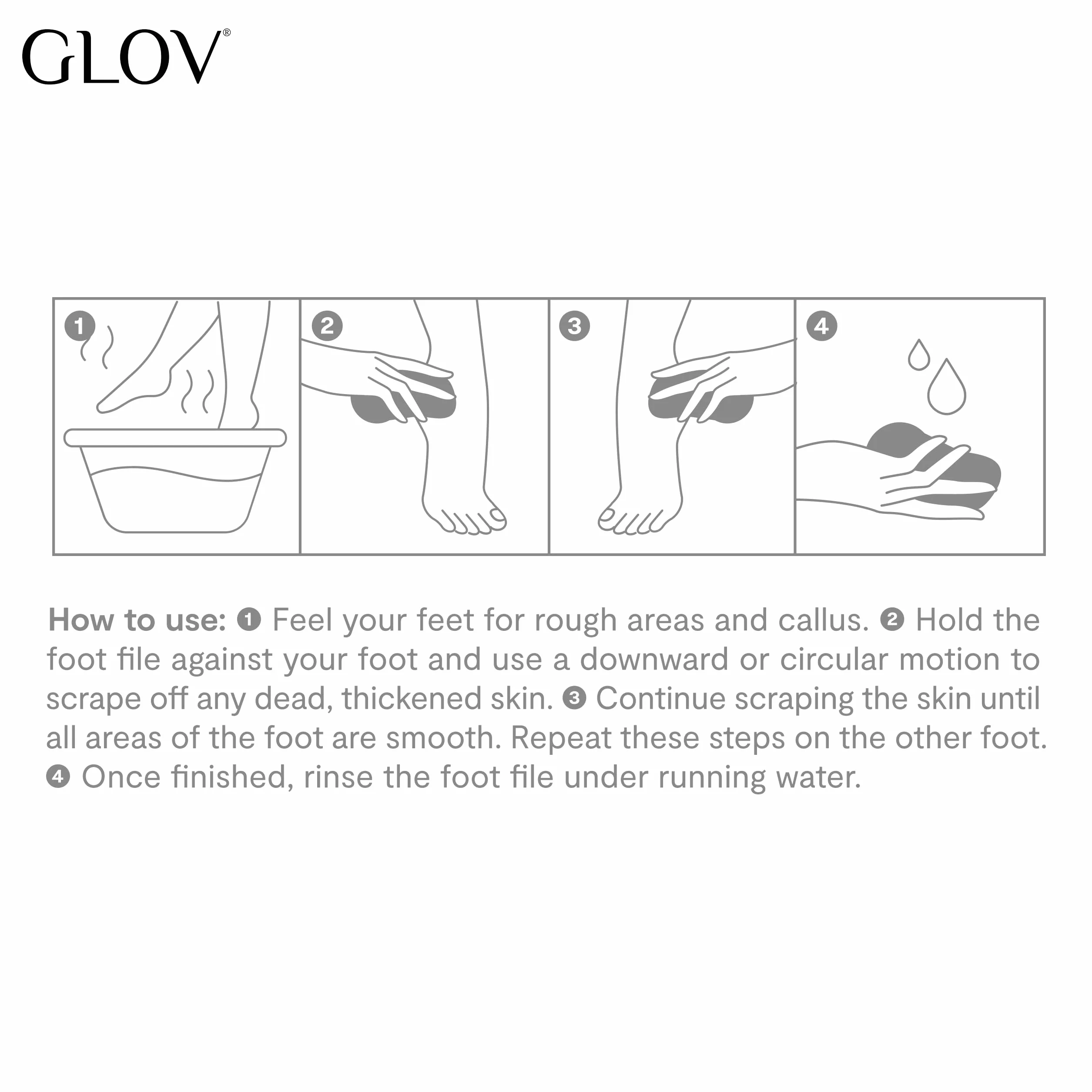 Glov Pilnik do Stóp Szkło Nano Usuwanie Zrogowaceń Pielęgnacja Stóp Delikatny Efekt Gładkie Stopy Wielokrotnego Użytku Mokre i Suche Użycie Ergonomiczny Design Zdrowe Stopy