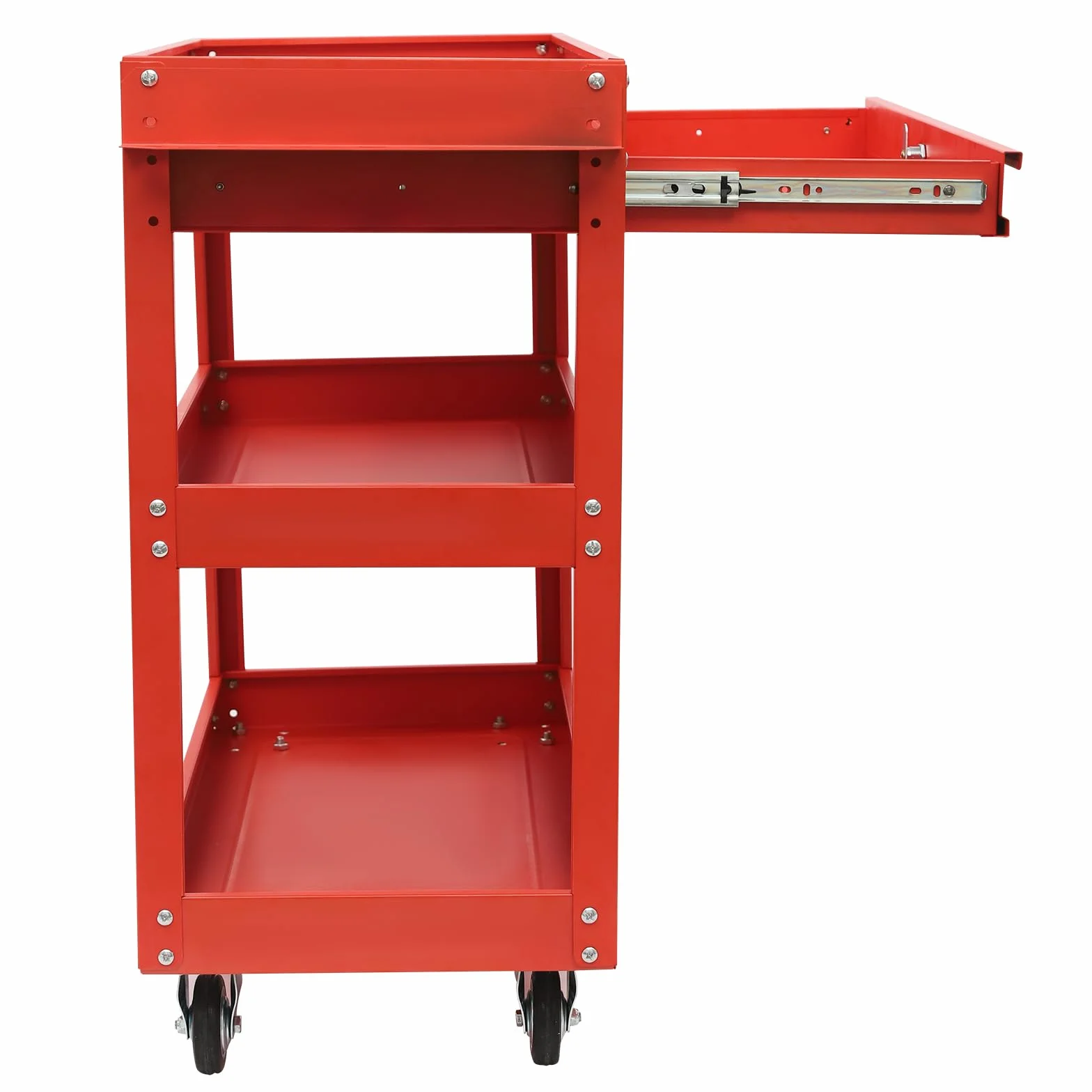 Wózek narzędziowy, wózek warsztatowy na kółkach z 3 poziomami, zamykana szuflada, 76,3 x 35,3 x 83,5 cm, organizer narzędziowy, wózek transportowy do magazynu, garażu, warsztatu