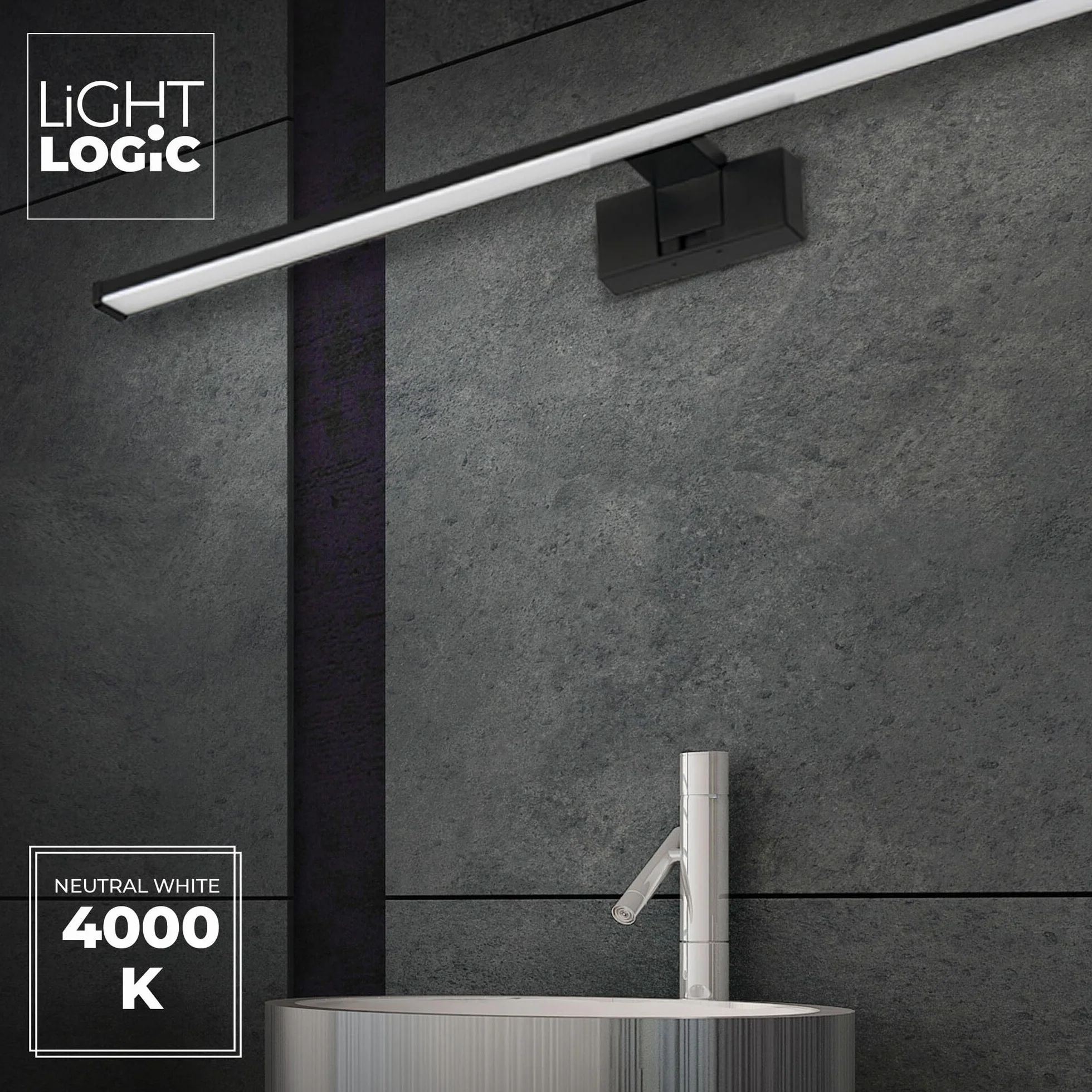 Lampa łazienkowa LL WALL LAMP 15W czarna kinkiet nad lustro 80cm IP44 LED