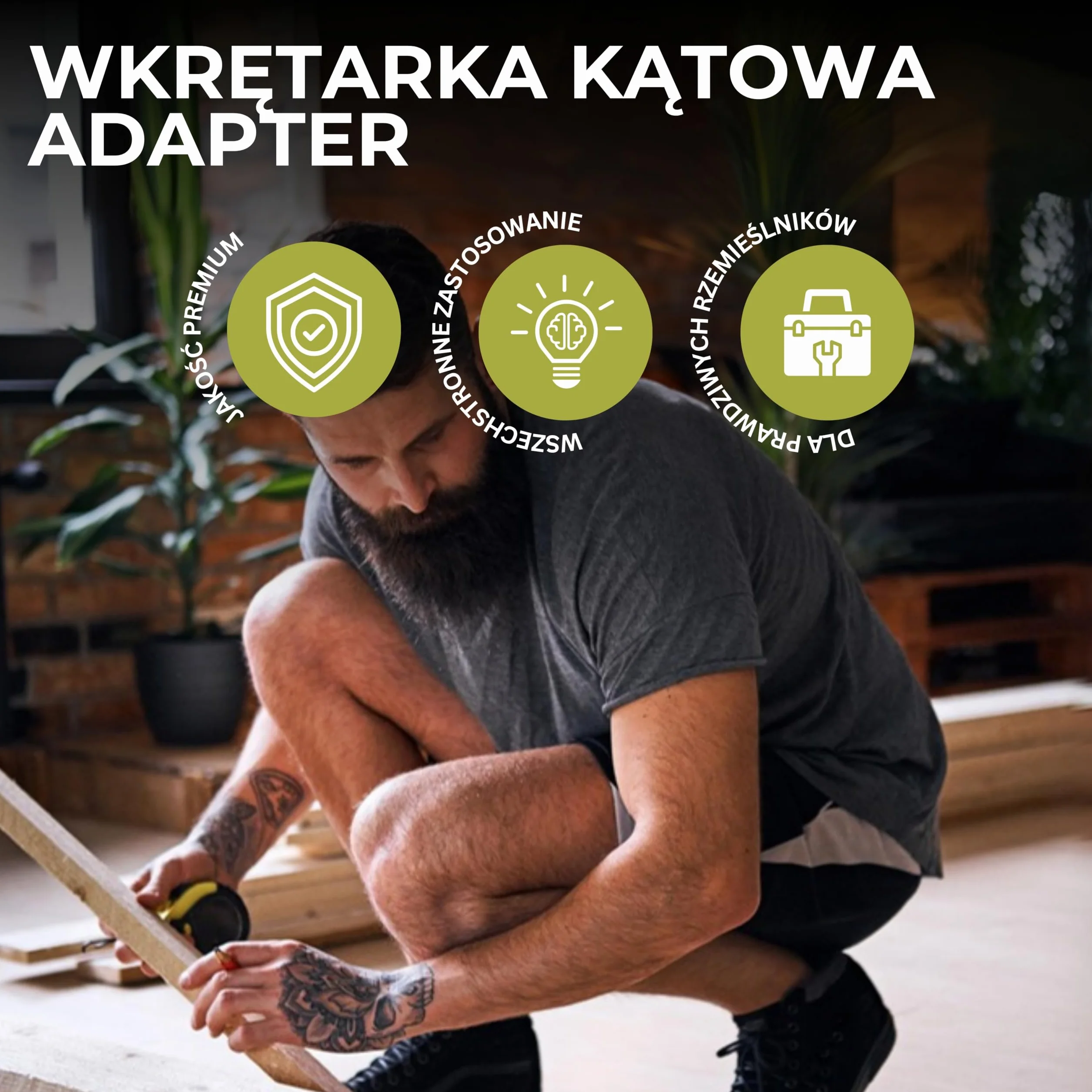 Solidny adapter kątowy do wkrętarki, magnetyczny krótki adapter 90 stopni! | Poręczna przystawka kątowa do wiertarki z momentem do 75 Nm. Wytrzymała, niewielka końcówka z przedłużką z ulepszonej stali.