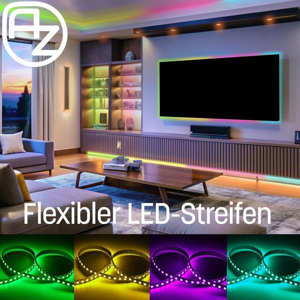 AZDelivery 1M WS2812B 60 diod LED/m 60 pikseli/m / m taśma LED RGB adresowalna taśma LED 5050 SMD LED IP20 czarna, niewodoszczelna