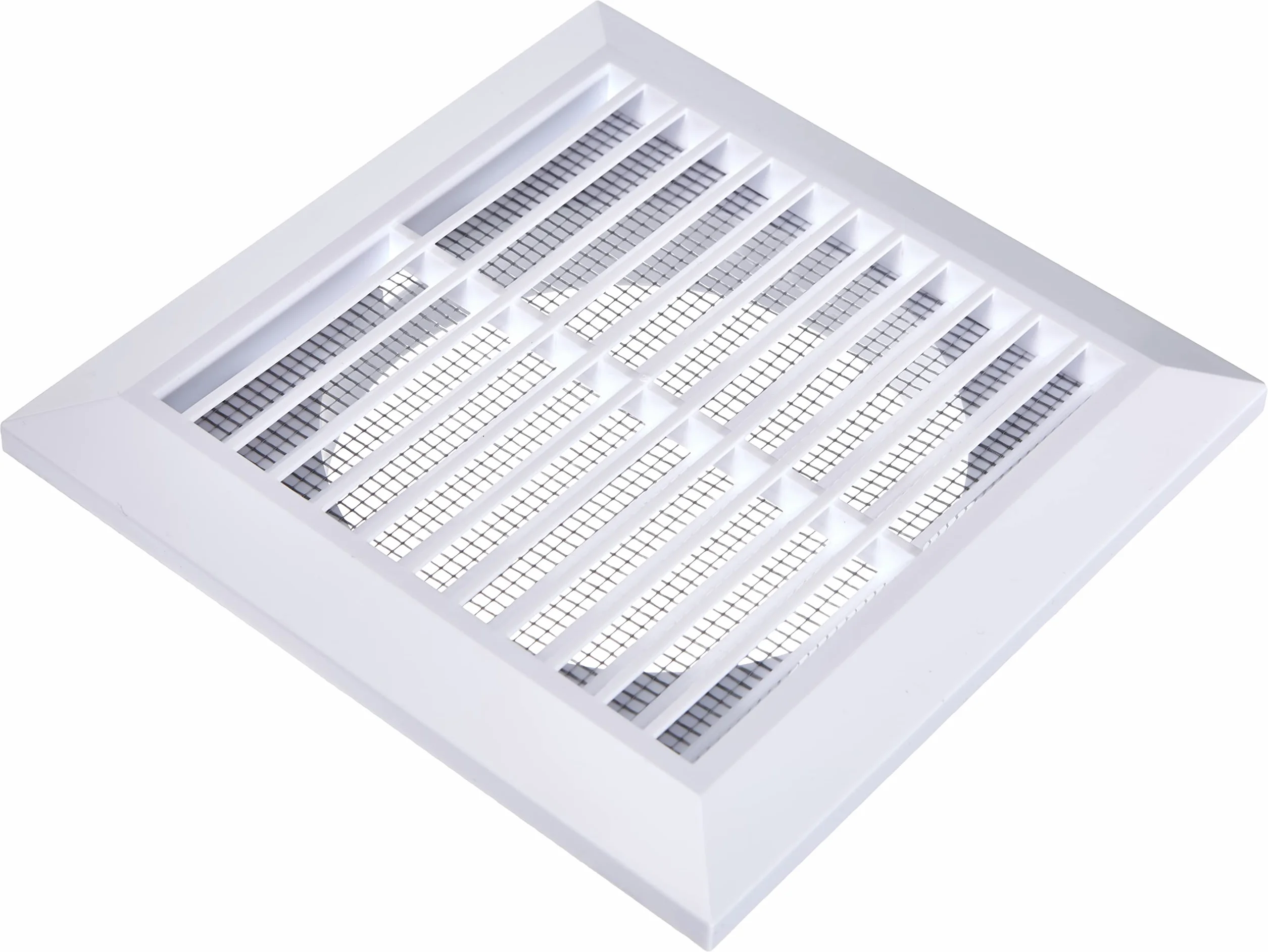 Kratka wentylacyjna z ochroną przed owadami, Ø 125 mm, kratka chroniąca przed owadami, prostokątna, biała, ABS MKK®