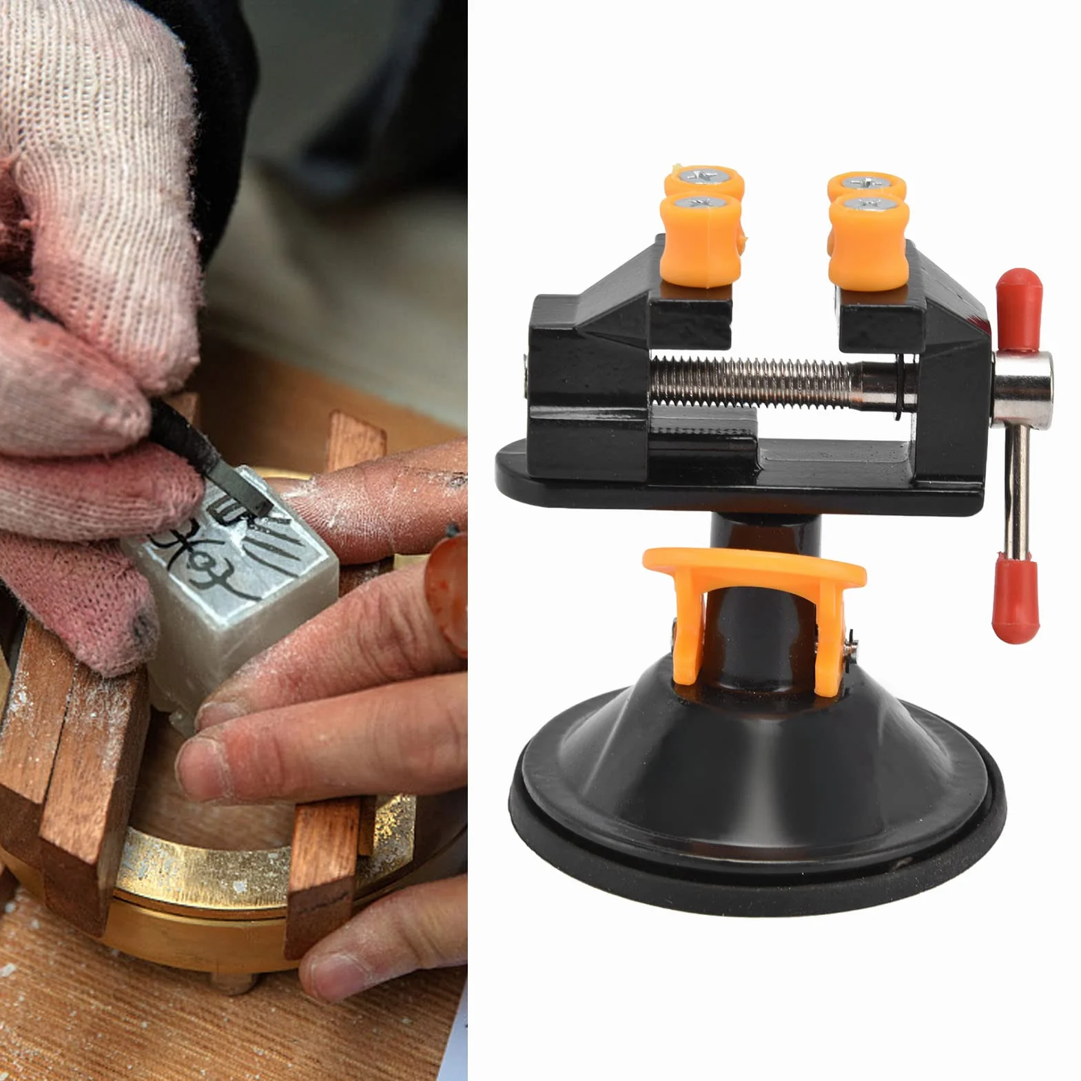 Wiertarka Vise Vise Stół Vise Mini Vice Wiertarka Prasa Zacisk Biżuteria Zacisk, 360 Stopni Uniwersalna Ławka Obrotowa Vise Zacisk Okrągły Dolny Przyssawka Workbench 0-2.5cm