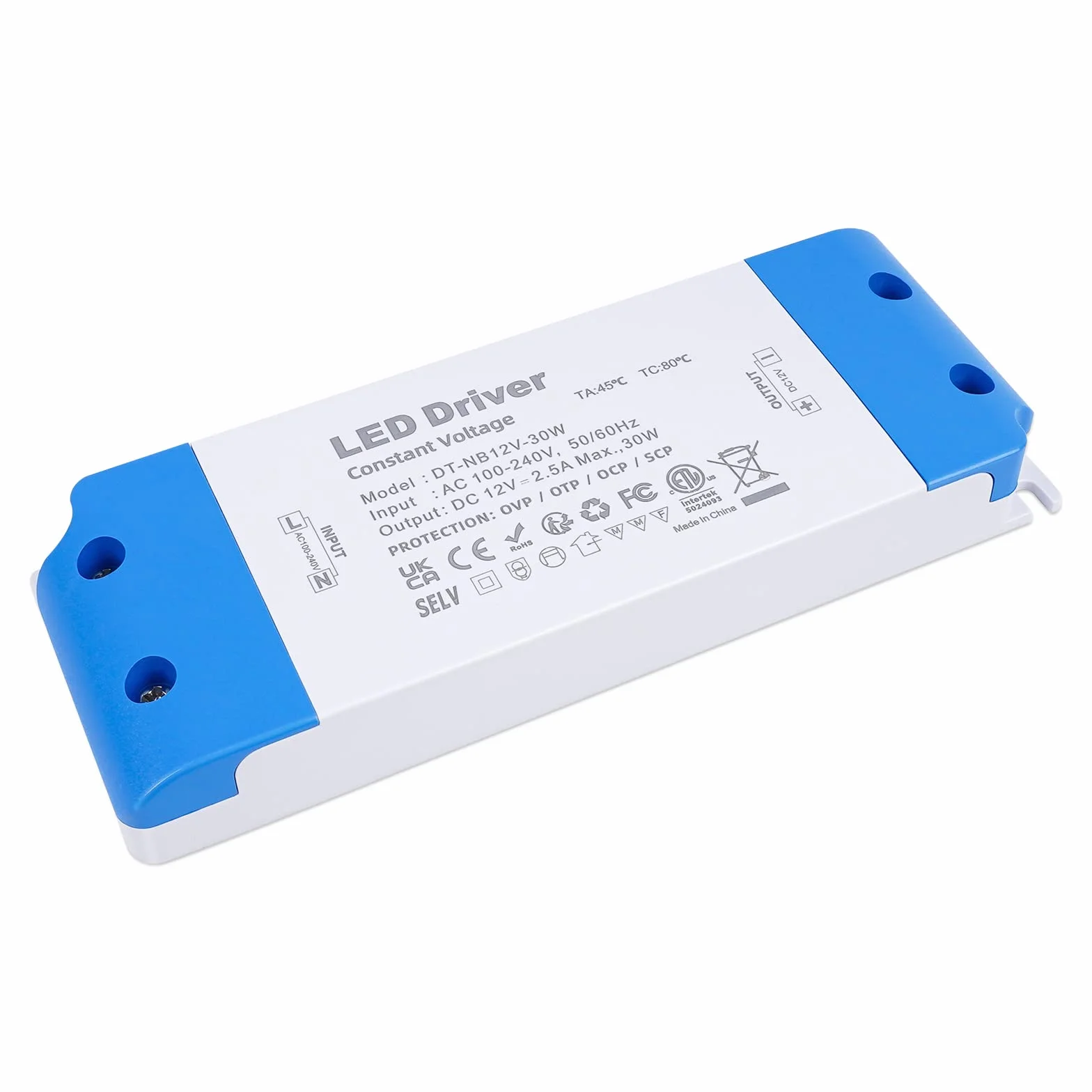 Sterownik LED 12V, 30W zasilacz AC 100-240V do 12V DC, 2,5A, ultracienki adapter do stałego napięcia 12V DIY taśmy LED MR16, MR11, żarówki G4