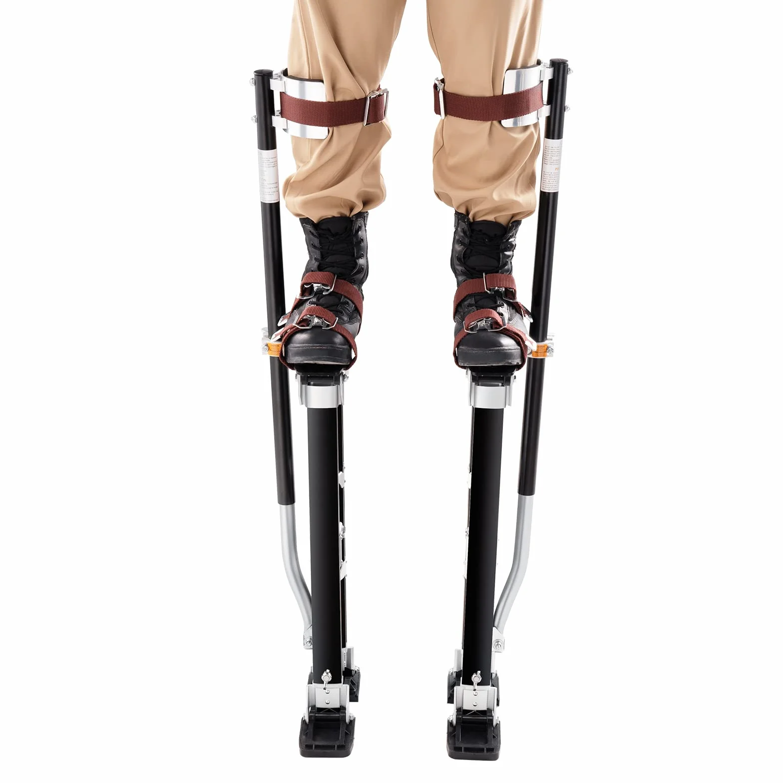 VEVOR Regulowane szczudła do suchej zabudowy 61-101,6 cm Szczudła ze stopu aluminium Obciążenie 103 kg Stopy 27-29 cm Ochronne nakolanniki do malowania Dekoracja domu Sufit Czarny