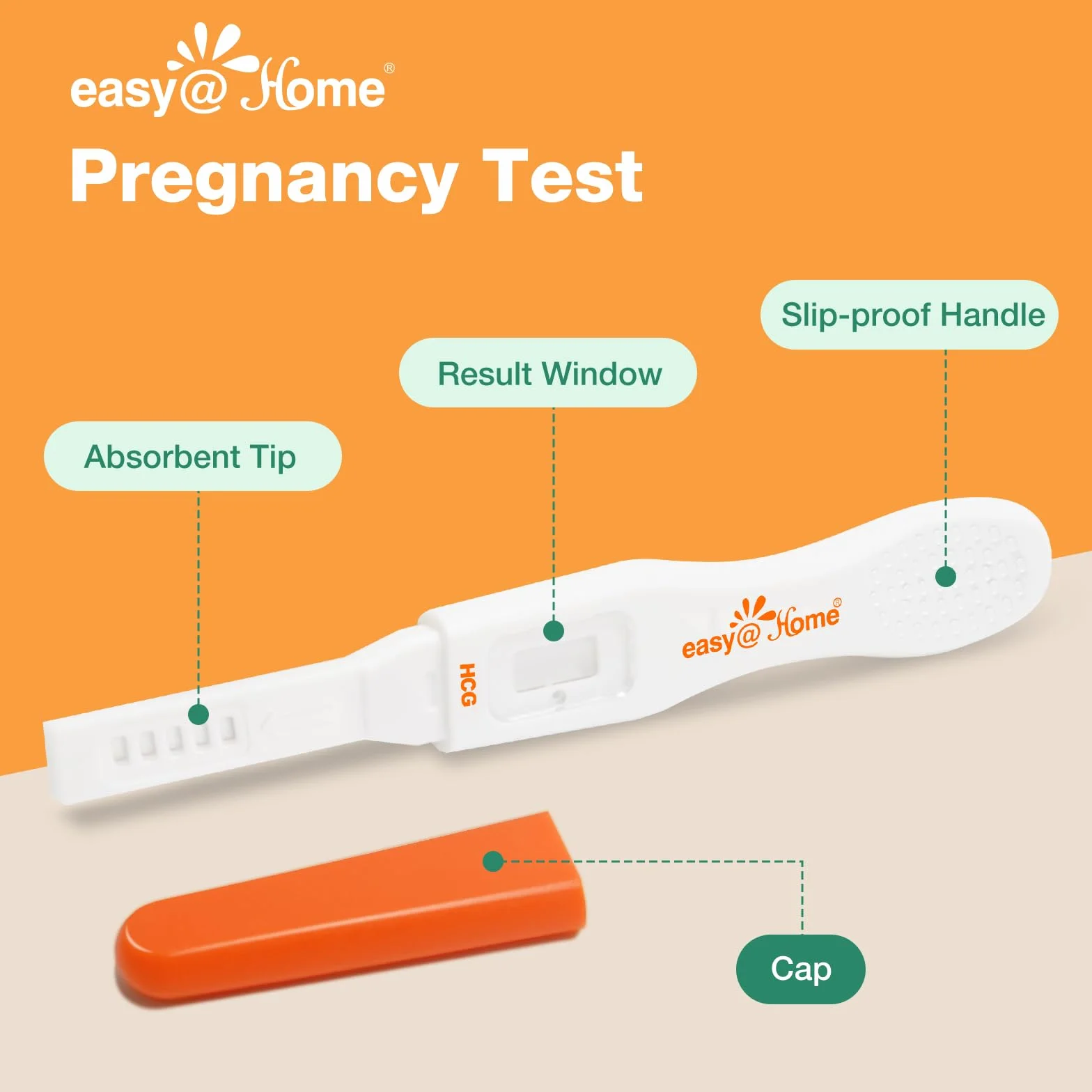 Pałeczki testowe HCG do wczesnego wykrywania: Testy ciążowe Easy@Home 3 HCG 10mIU/mL Dokładne wyniki z francuską inteligentną aplikacją Premom Fertility Tracker | 3 HCG Midstreams