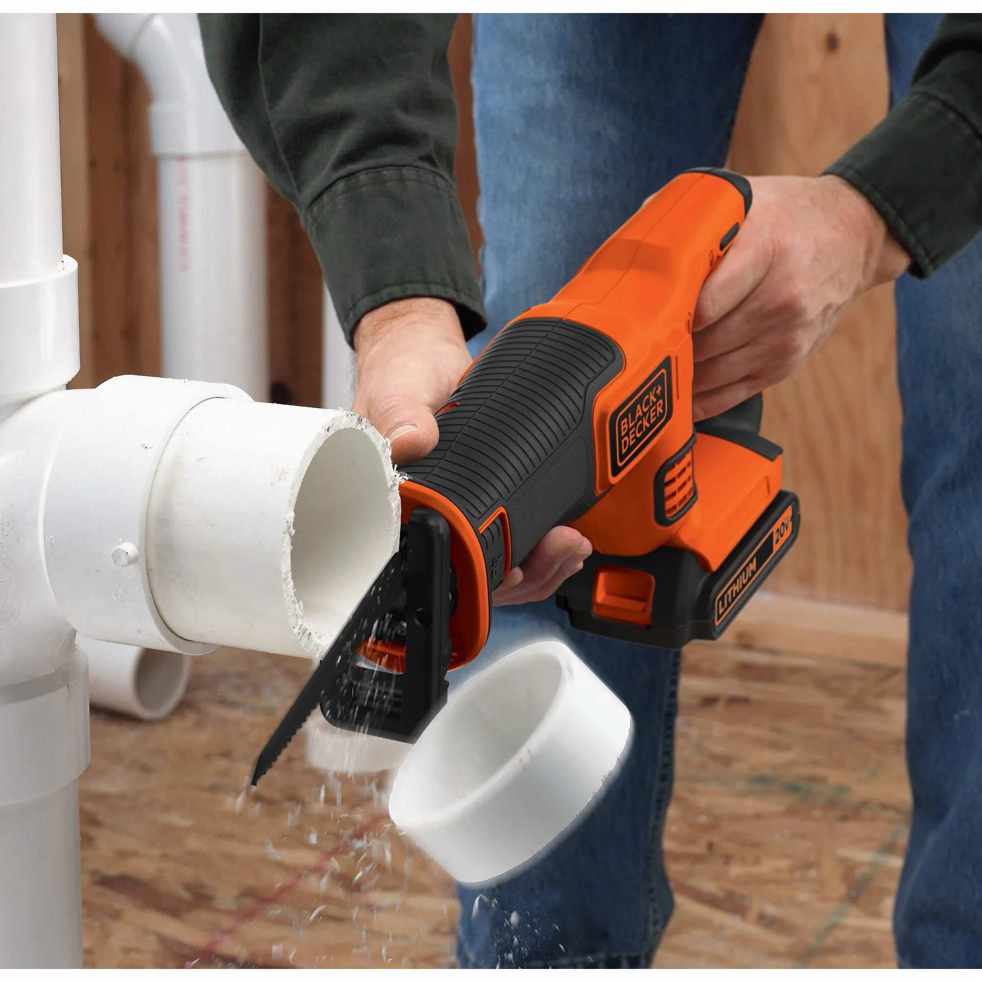 BLACK+DECKER Piła Szablasta, Czarny/Pomarańczowy, 20 cm, BDCR18N-XJ